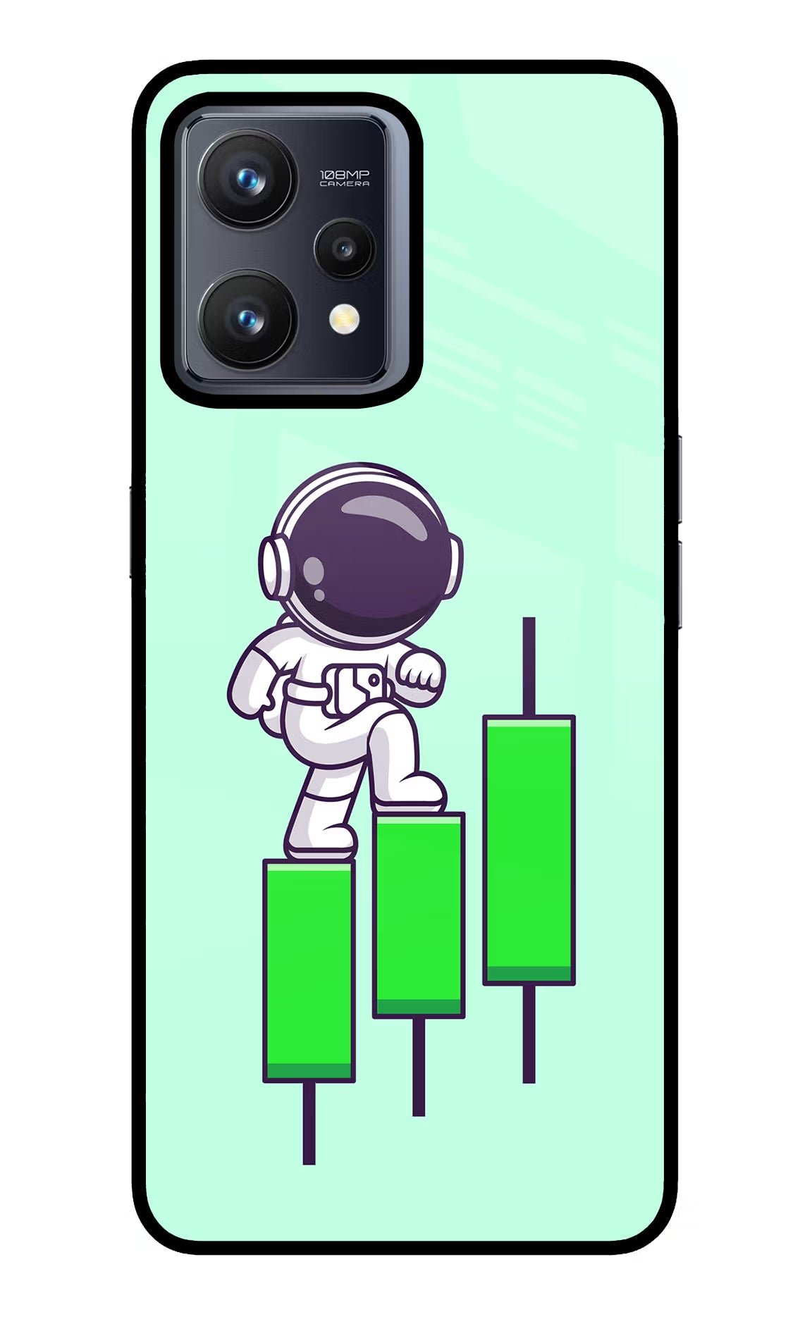 Astronaut Trader Realme 9 4G Back Cover - Astronaut Trader Realme 9 4G Glass Case Back Cover by Casekaro Astronaut Trader Realme 9 4G Glass Case Back Cover by Casekaro