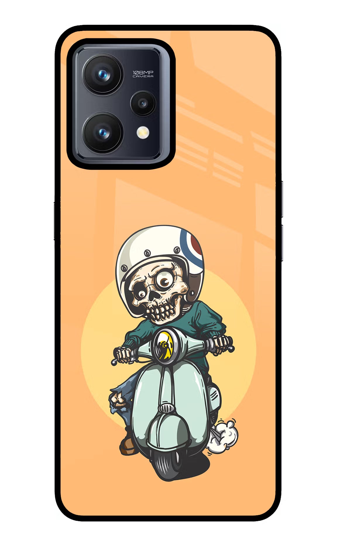 Undead Biker Realme 9 4G Back Cover - Undead Biker Realme 9 4G Glass Case Back Cover by Casekaro Undead Biker Realme 9 4G Glass Case Back Cover by Casekaro