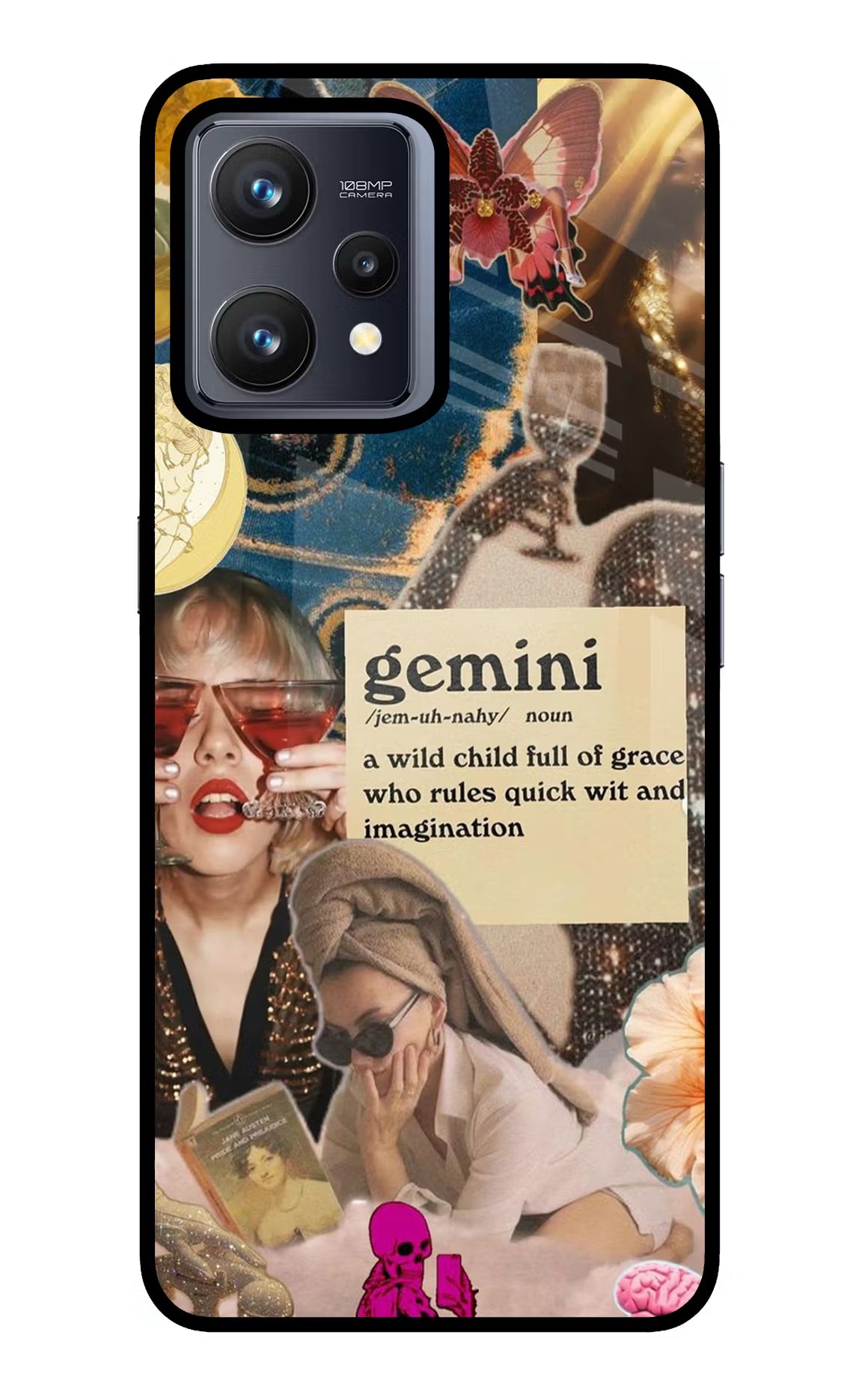 Gemini Zodiac Realme 9 4G Back Cover - Gemini Zodiac Realme 9 4G Glass Case Back Cover by Casekaro Gemini Zodiac Realme 9 4G Glass Case Back Cover by Casekaro