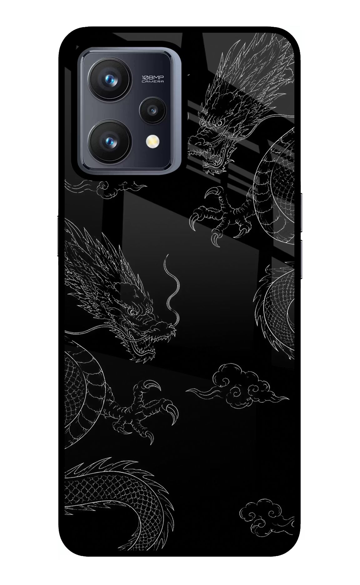 Twin Dragons Realme 9 4G Back Cover - Twin Dragons Realme 9 4G Glass Case Back Cover by Casekaro Twin Dragons Realme 9 4G Glass Case Back Cover by Casekaro
