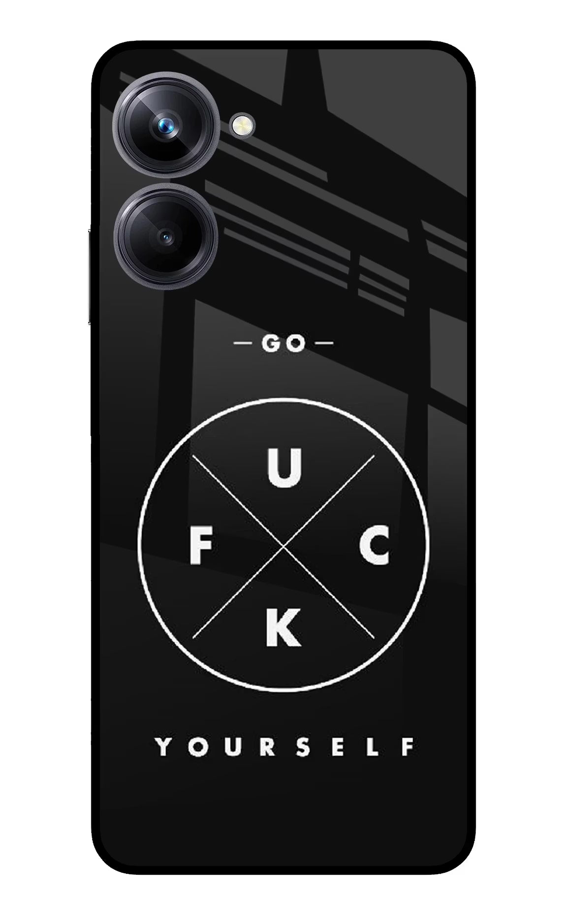 Go Fuck Yourself Realme 10 Pro 5G Back Cover - Go Fuck Yourself Realme 10 Pro 5G Glass Case Back Cover by Casekaro Go Fuck Yourself Realme 10 Pro 5G Glass Case Back Cover by Casekaro