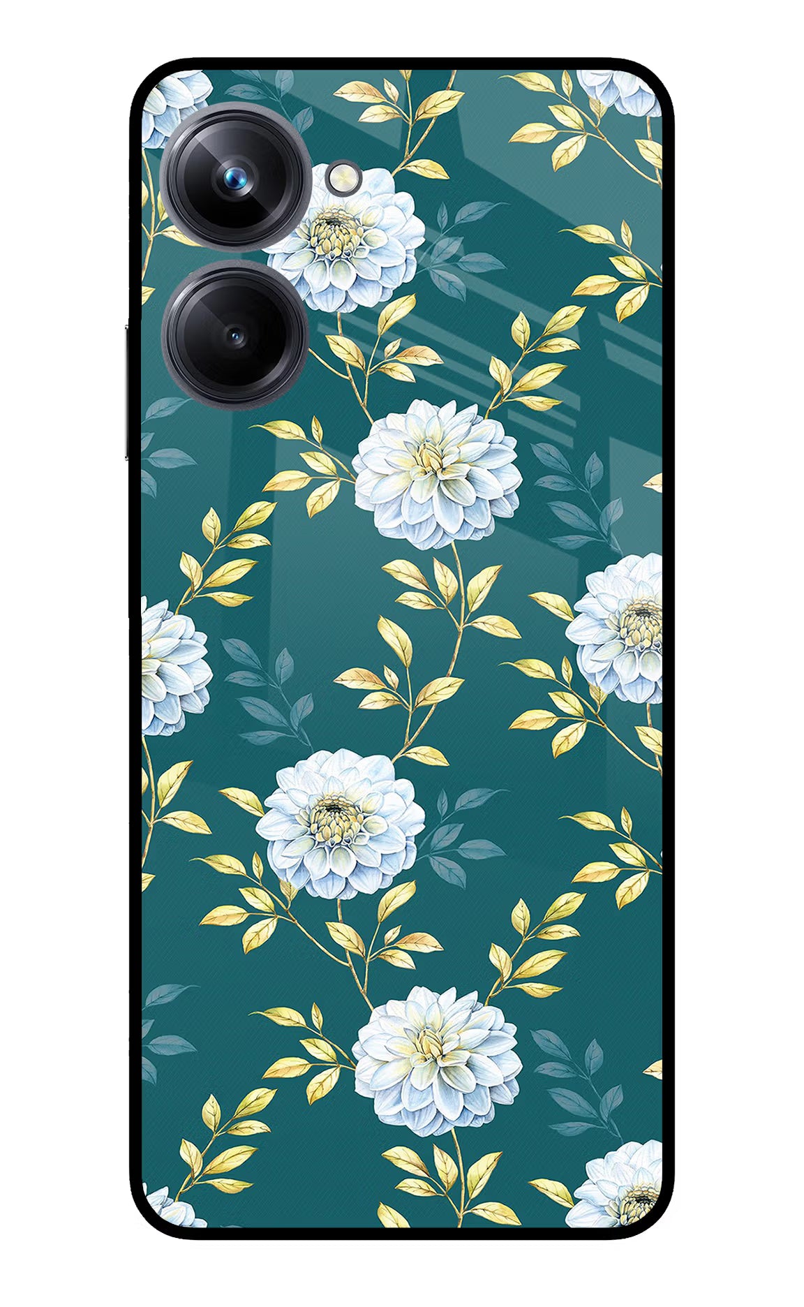 Flowers Realme 10 Pro 5G Back Cover - Flowers Realme 10 Pro 5G Glass Case Back Cover by Casekaro Flowers Realme 10 Pro 5G Glass Case Back Cover by Casekaro