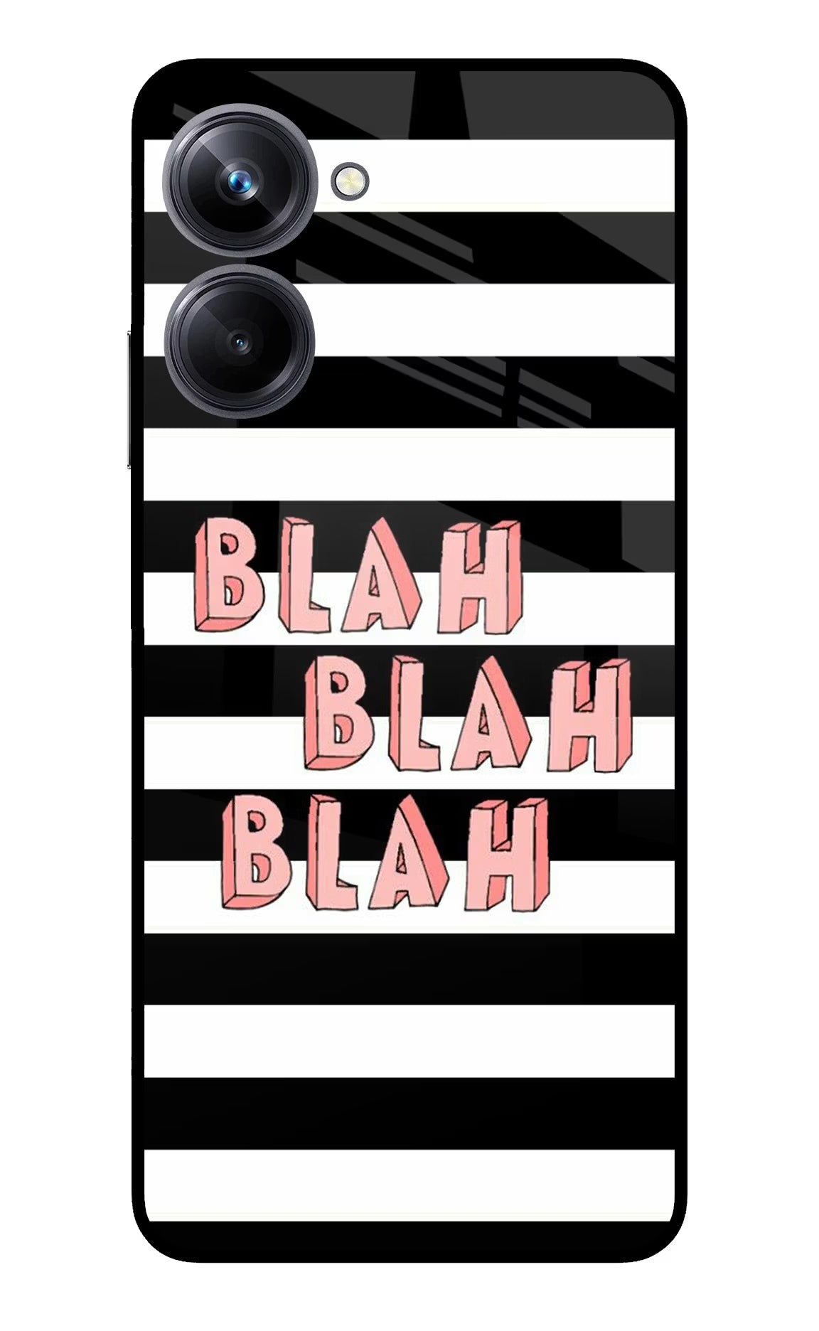 Blah Blah Blah Realme 10 Pro 5G Back Cover - Blah Blah Blah Realme 10 Pro 5G Glass Case Back Cover by Casekaro Blah Blah Blah Realme 10 Pro 5G Glass Case Back Cover by Casekaro