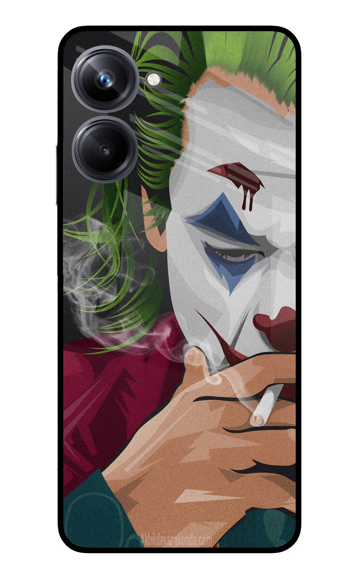 Joker Smoking Realme 10 Pro 5G Back Cover - Joker Smoking Realme 10 Pro 5G Glass Case Back Cover by Casekaro Joker Smoking Realme 10 Pro 5G Glass Case Back Cover by Casekaro