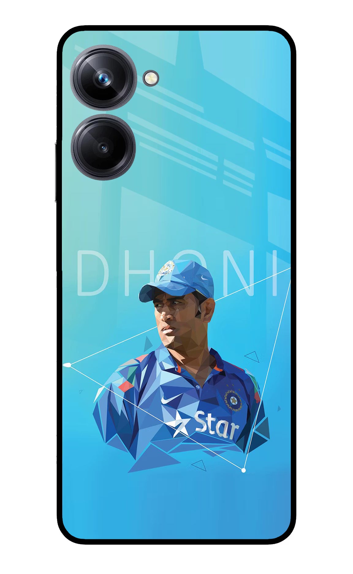 Dhoni Artwork Realme 10 Pro 5G Back Cover - Dhoni Artwork Realme 10 Pro 5G Glass Case Back Cover by Casekaro Dhoni Artwork Realme 10 Pro 5G Glass Case Back Cover by Casekaro