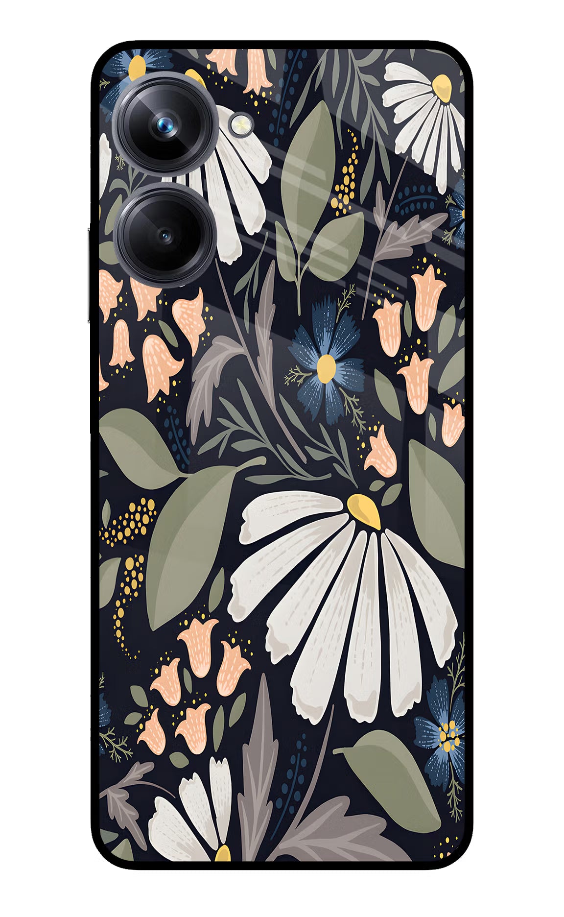 Flowers Art Realme 10 Pro 5G Back Cover - Flowers Art Realme 10 Pro 5G Glass Case Back Cover by Casekaro Flowers Art Realme 10 Pro 5G Glass Case Back Cover by Casekaro
