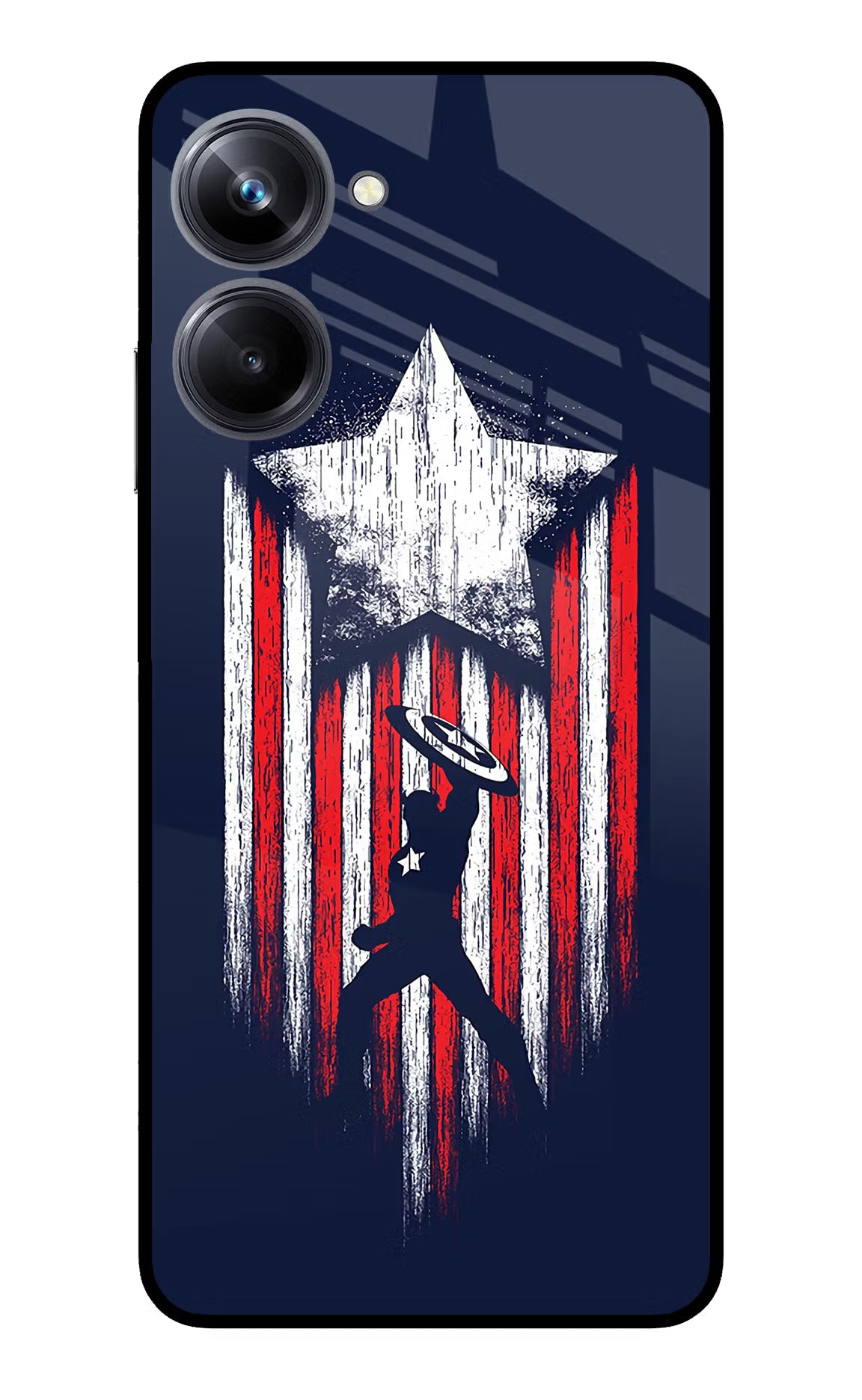 Captain America Marvel Art Realme 10 Pro 5G Back Cover - Captain America Marvel Art Realme 10 Pro 5G Glass Case Back Cover by Casekaro Captain America Marvel Art Realme 10 Pro 5G Glass Case Back Cover by Casekaro
