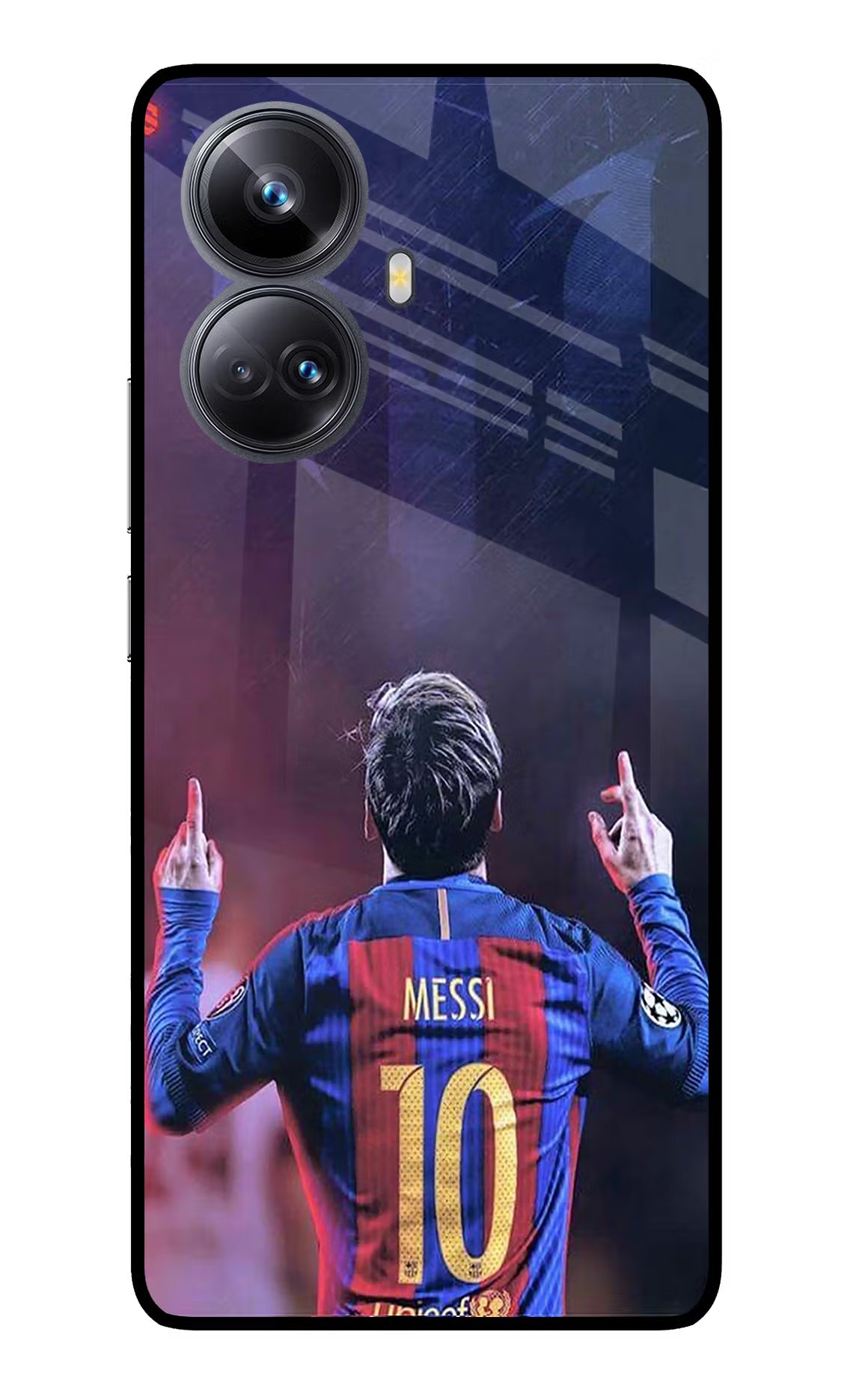 Messi Realme 10 Pro+ 5G Glass Case - Messi Realme 10 Pro+ 5G Glass Case Messi Realme 10 Pro+ 5G Glass Case