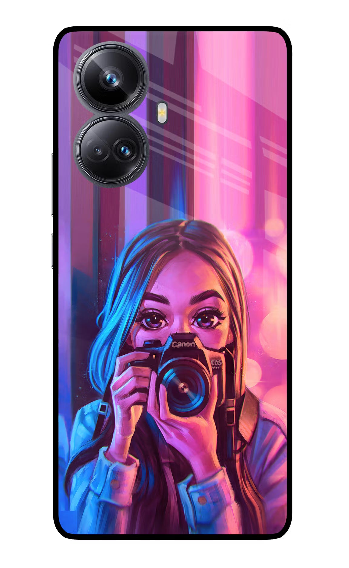 Girl Photographer Realme 10 Pro+ 5G Glass Case - Girl Photographer Realme 10 Pro+ 5G Glass Case Girl Photographer Realme 10 Pro+ 5G Glass Case