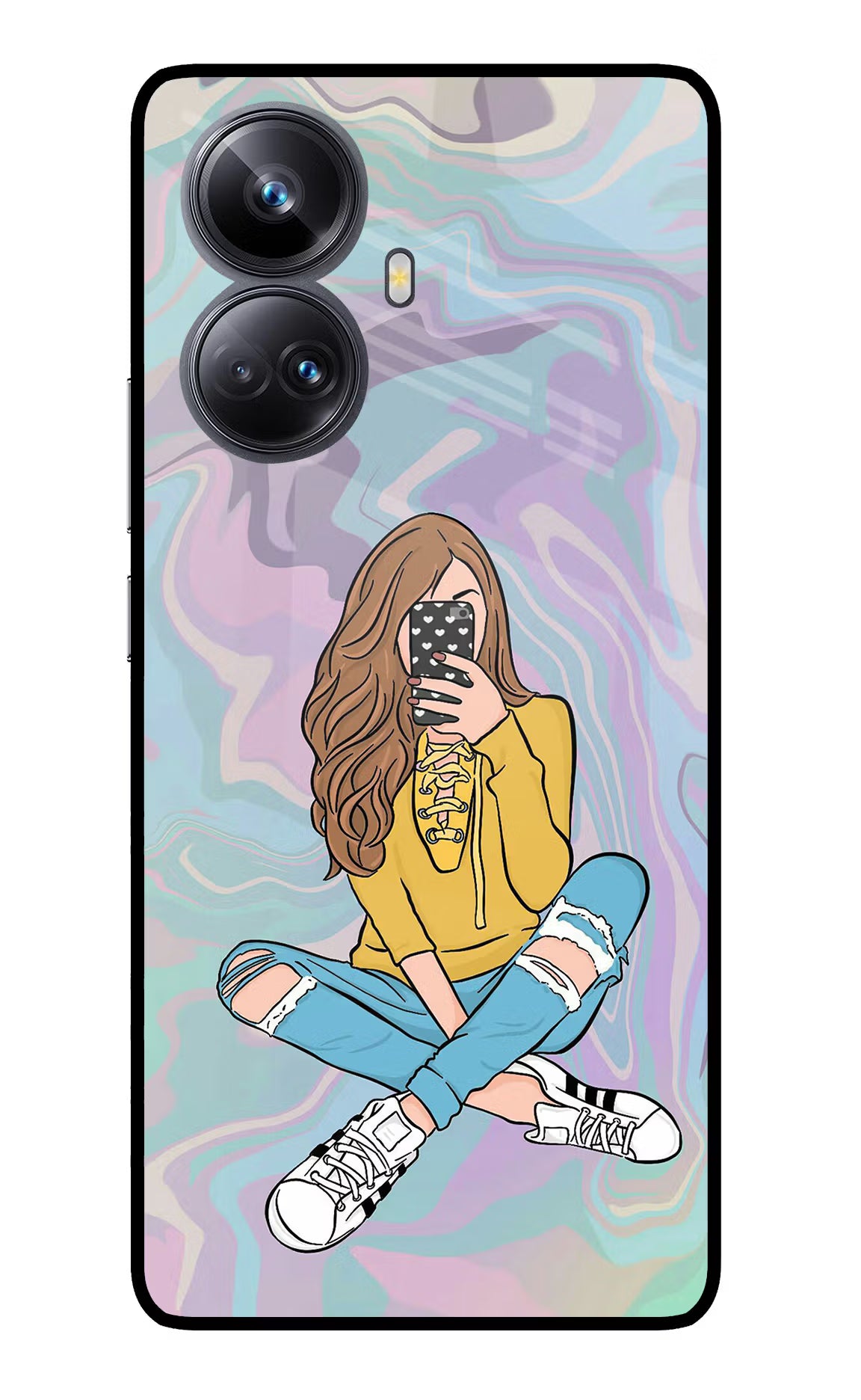 Selfie Girl Realme 10 Pro+ 5G Glass Case - Selfie Girl Realme 10 Pro+ 5G Glass Case Selfie Girl Realme 10 Pro+ 5G Glass Case