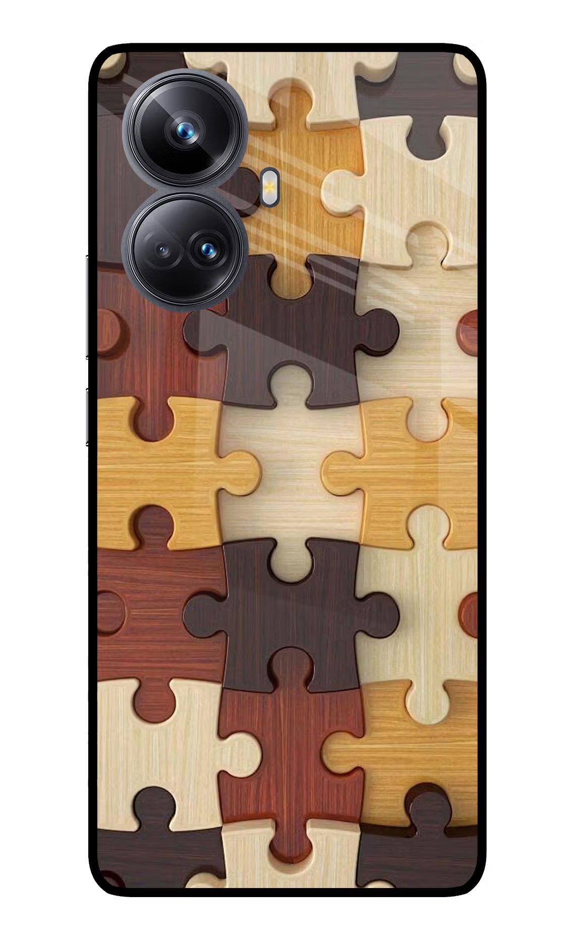 Wooden Puzzle Realme 10 Pro+ 5G Glass Case - Wooden Puzzle Realme 10 Pro+ 5G Glass Case Wooden Puzzle Realme 10 Pro+ 5G Glass Case