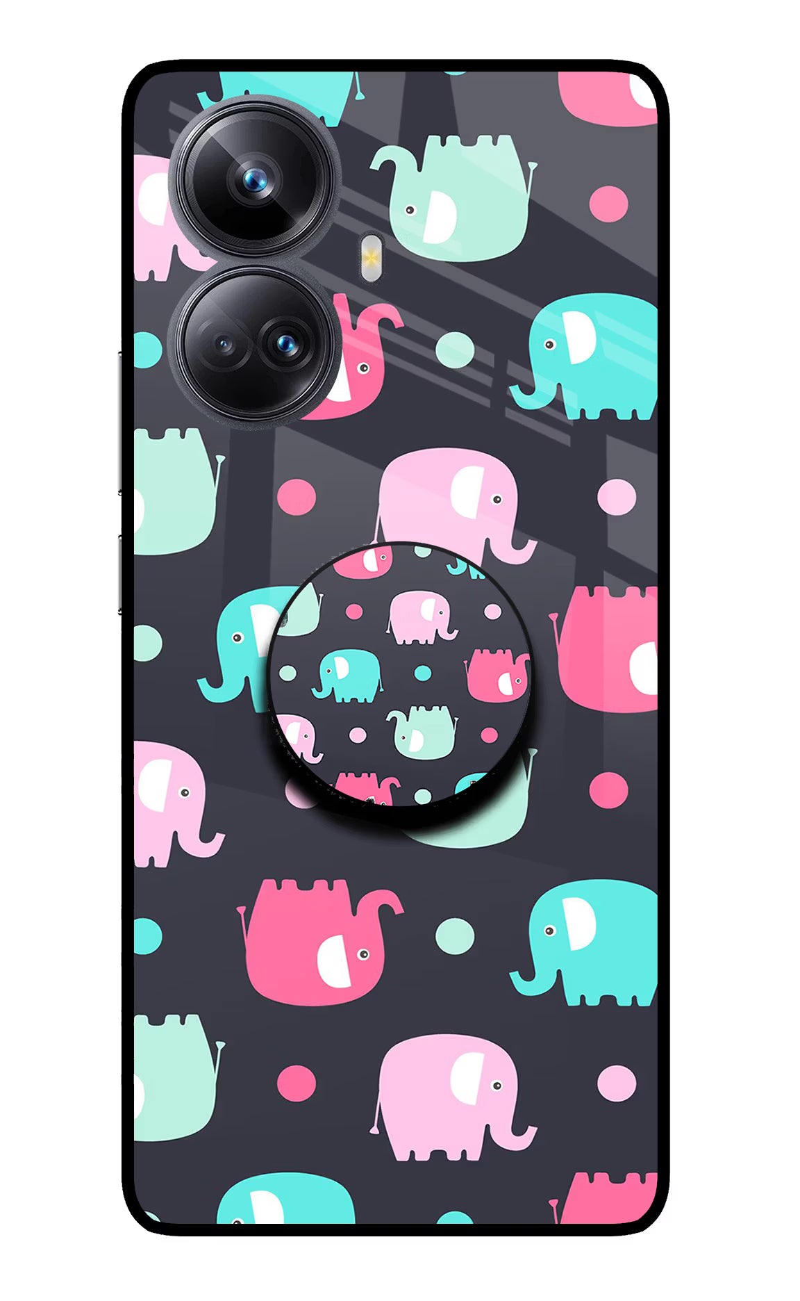 Baby Elephants Realme 10 Pro+ 5G Glass Case - Baby Elephants Realme 10 Pro+ 5G Glass Case Baby Elephants Realme 10 Pro+ 5G Glass Case