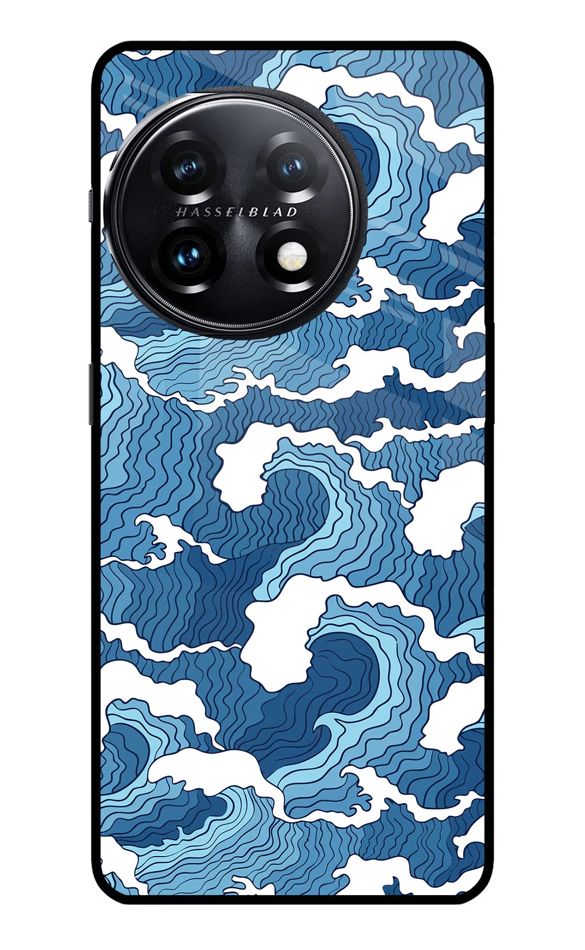 Blue Waves OnePlus 11 5G Glass Case - Blue Waves OnePlus 11 5G Glass Case Blue Waves OnePlus 11 5G Glass Case