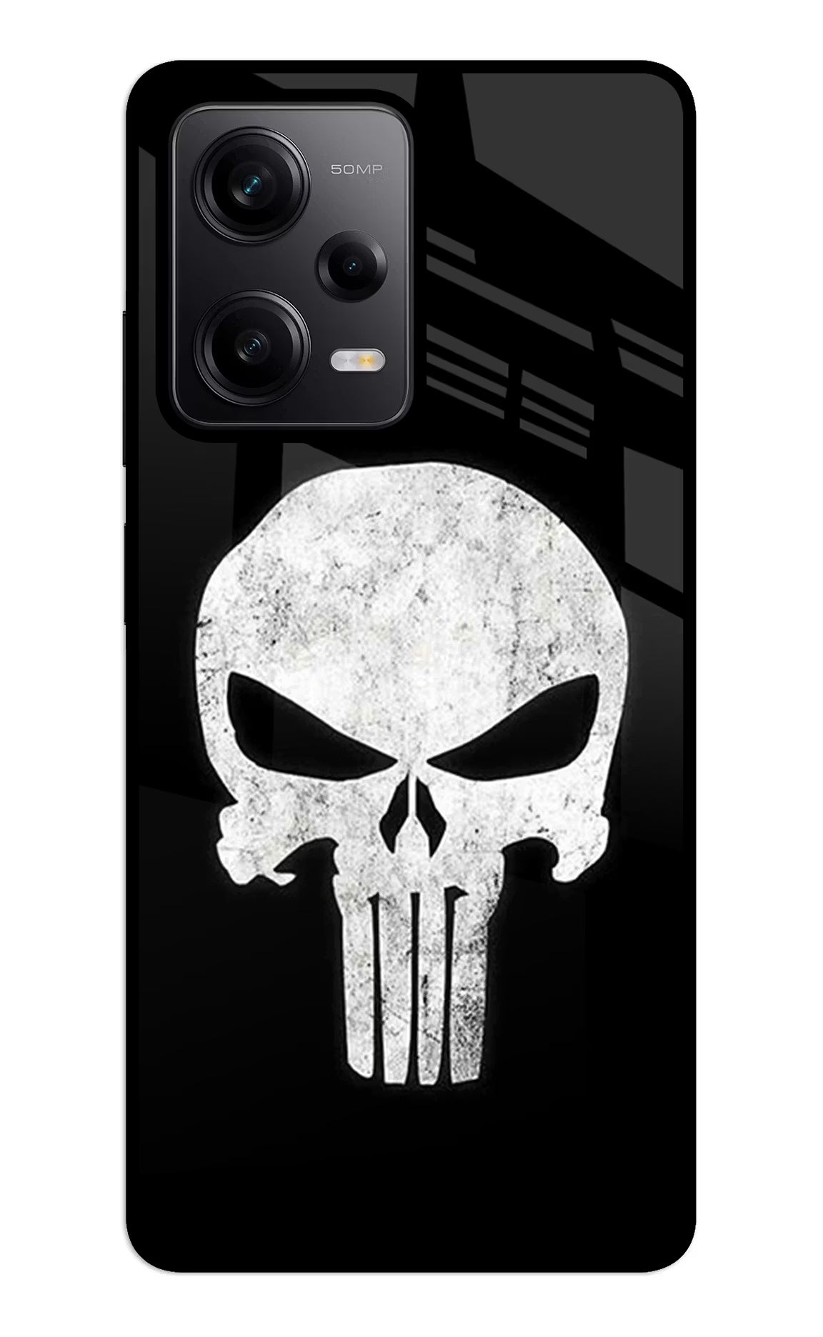 Punisher Skull Redmi Note 12 5G Back Cover - Punisher Skull Redmi Note 12 5G Glass Case Back Cover by Casekaro Punisher Skull Redmi Note 12 5G Glass Case Back Cover by Casekaro