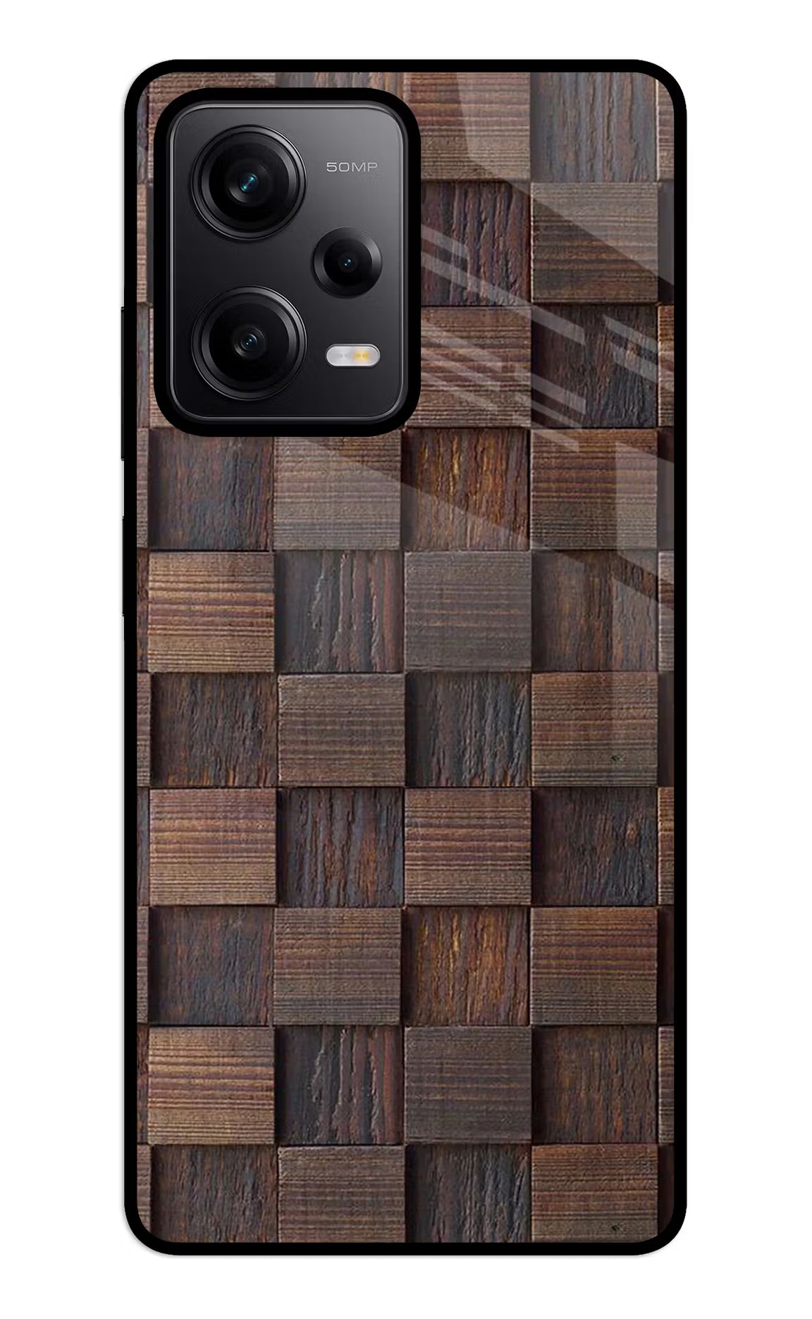 Wooden Cube Design Redmi Note 12 5G Back Cover - Wooden Cube Design Redmi Note 12 5G Glass Case Back Cover by Casekaro Wooden Cube Design Redmi Note 12 5G Glass Case Back Cover by Casekaro