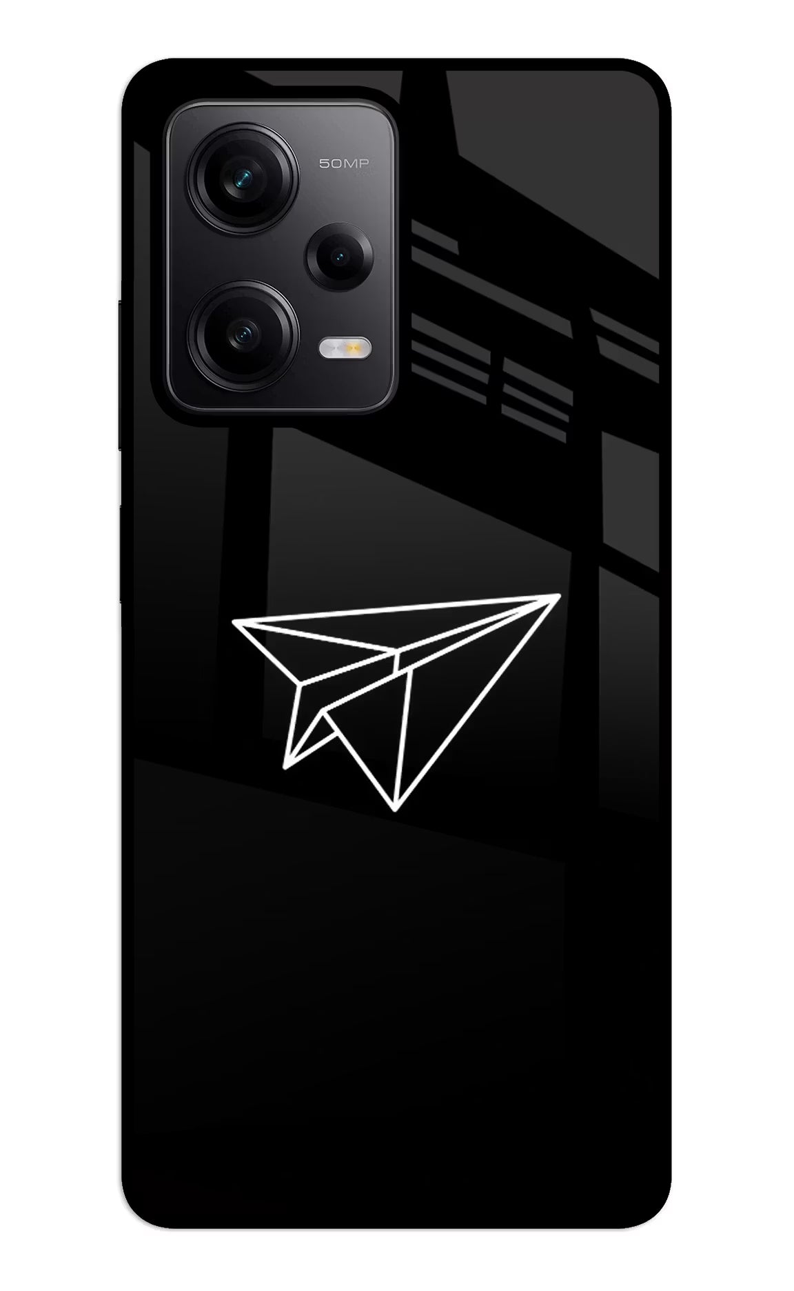 Paper Plane White Redmi Note 12 5G Glass Case - Paper Plane White Redmi Note 12 5G Glass Case Paper Plane White Redmi Note 12 5G Glass Case
