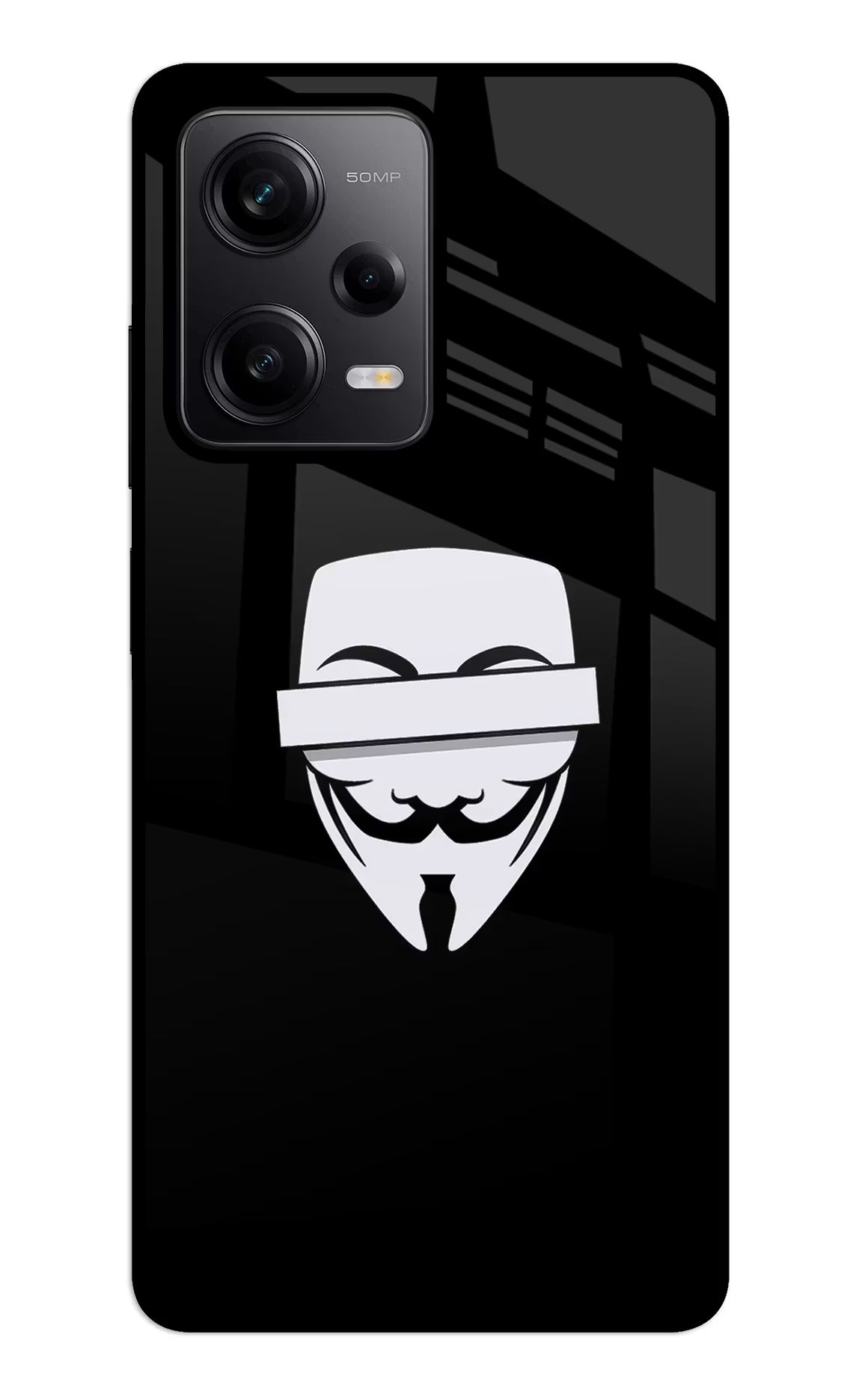 Anonymous Face Redmi Note 12 5G Glass Case - Anonymous Face Redmi Note 12 5G Glass Case Anonymous Face Redmi Note 12 5G Glass Case