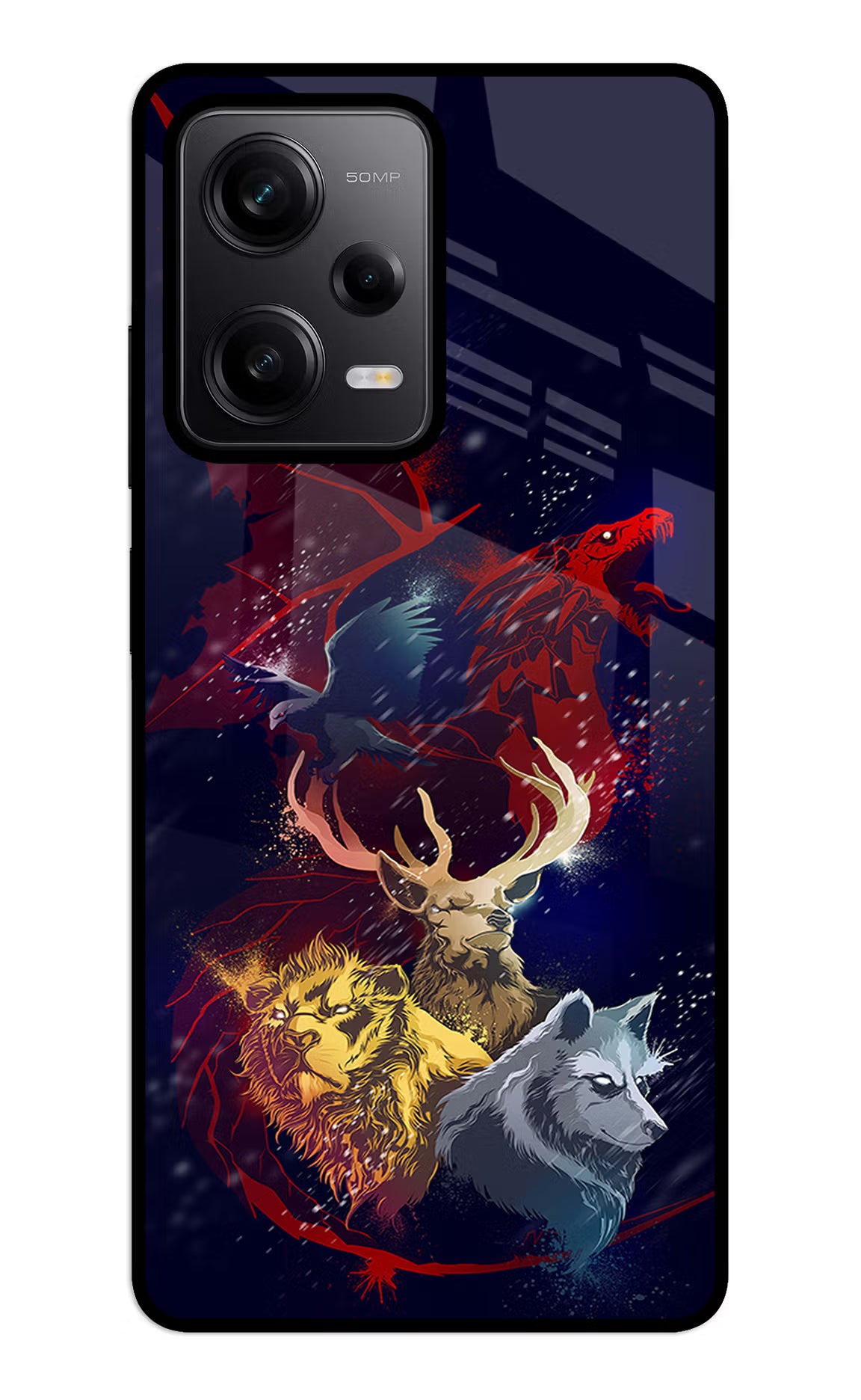 Game Of Thrones Redmi Note 12 5G Back Cover - Game Of Thrones Redmi Note 12 5G Glass Case Back Cover by Casekaro Game Of Thrones Redmi Note 12 5G Glass Case Back Cover by Casekaro