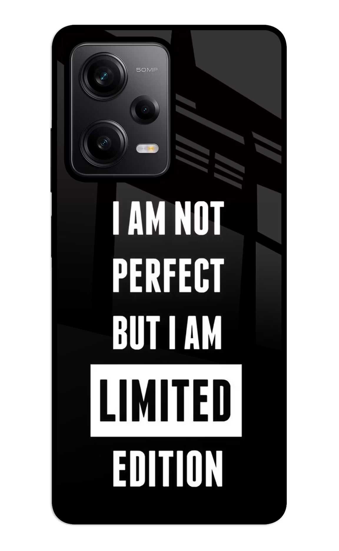 I Am Not Perfect But I Am Limited Edition Redmi Note 12 5G Glass Case - I Am Not Perfect But I Am Limited Edition Redmi Note 12 5G Glass Case I Am Not Perfect But I Am Limited Edition Redmi Note 12 5G Glass Case