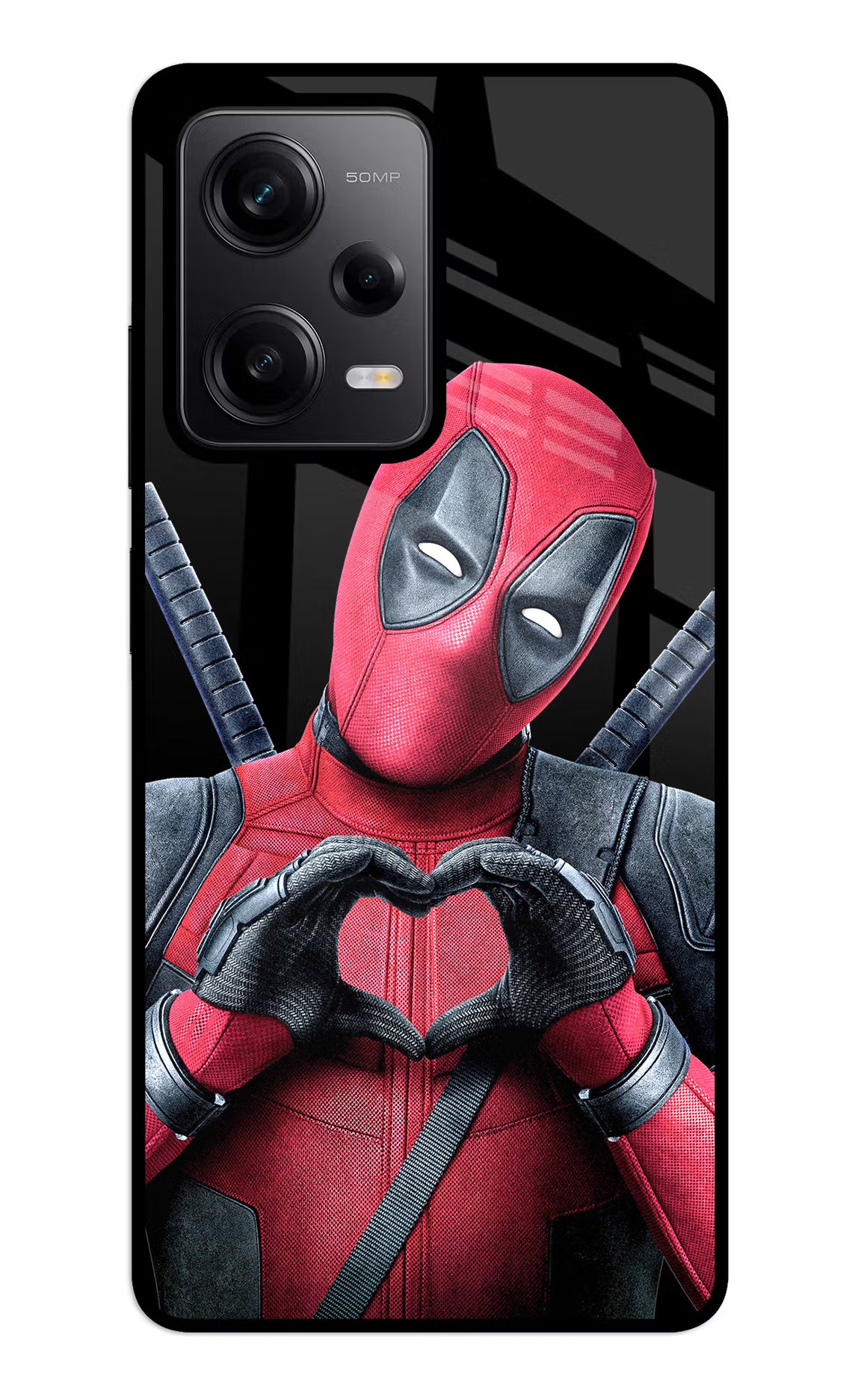 Deadpool Redmi Note 12 5G Back Cover - Deadpool Redmi Note 12 5G Glass Case Back Cover by Casekaro Deadpool Redmi Note 12 5G Glass Case Back Cover by Casekaro