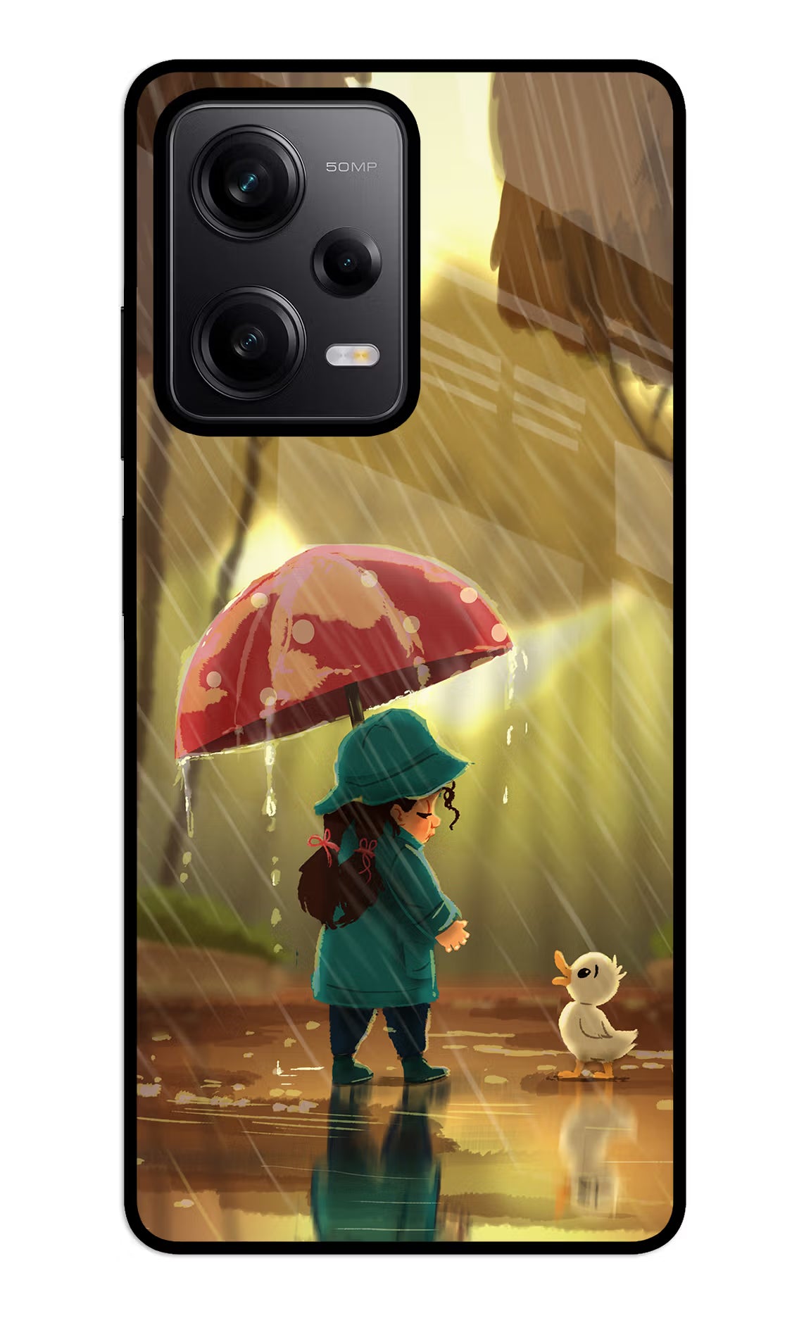 Rainy Day Redmi Note 12 5G Back Cover - Rainy Day Redmi Note 12 5G Glass Case Back Cover by Casekaro Rainy Day Redmi Note 12 5G Glass Case Back Cover by Casekaro