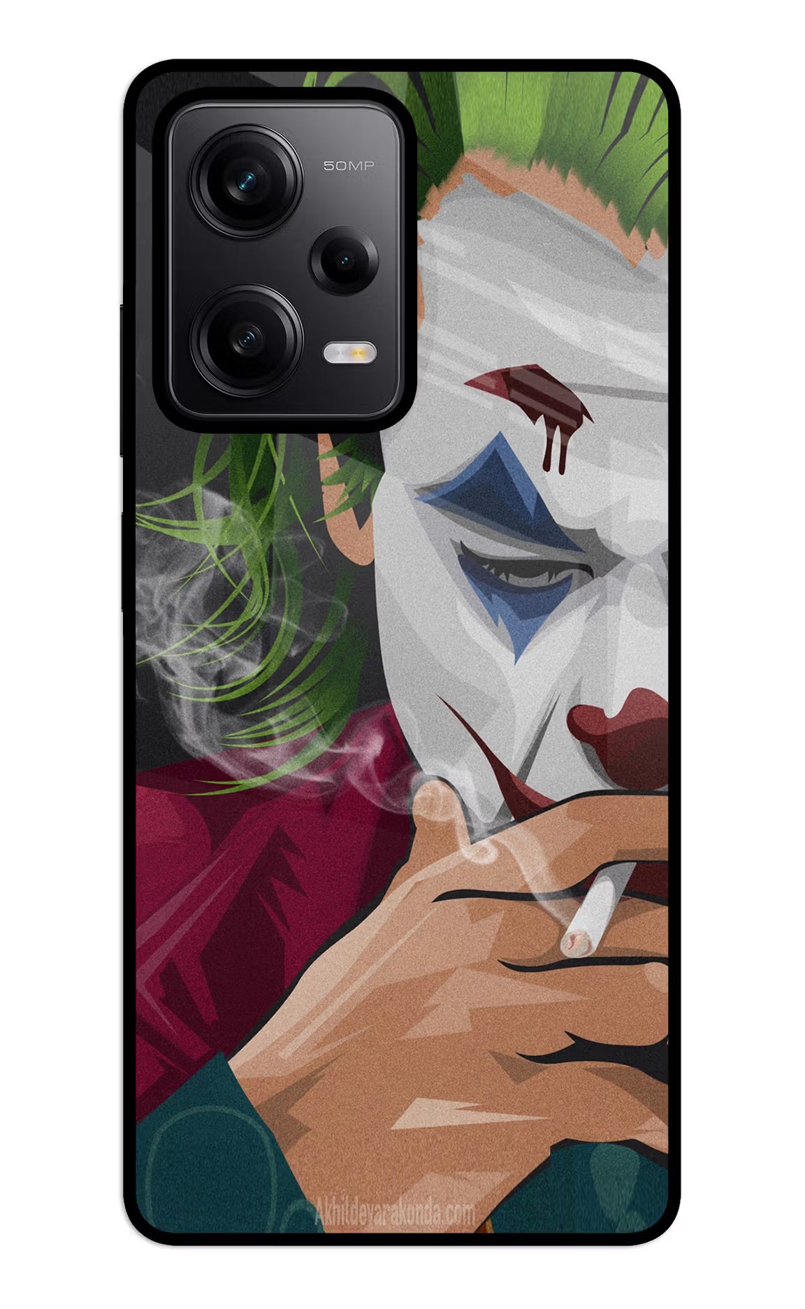 Joker Smoking Redmi Note 12 5G Glass Case - Joker Smoking Redmi Note 12 5G Glass Case Joker Smoking Redmi Note 12 5G Glass Case