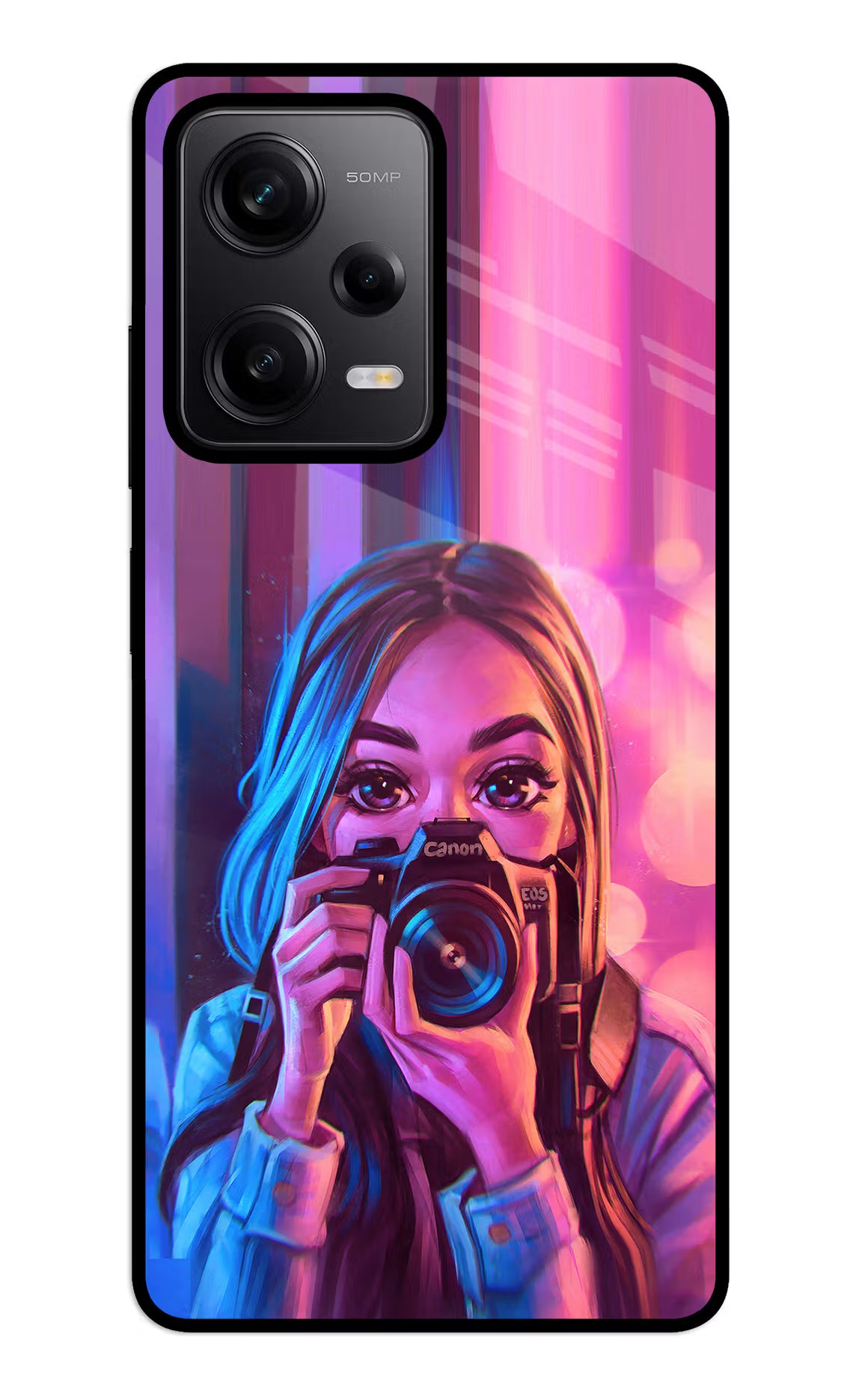 Girl Photographer Redmi Note 12 5G Glass Case - Girl Photographer Redmi Note 12 5G Glass Case Girl Photographer Redmi Note 12 5G Glass Case