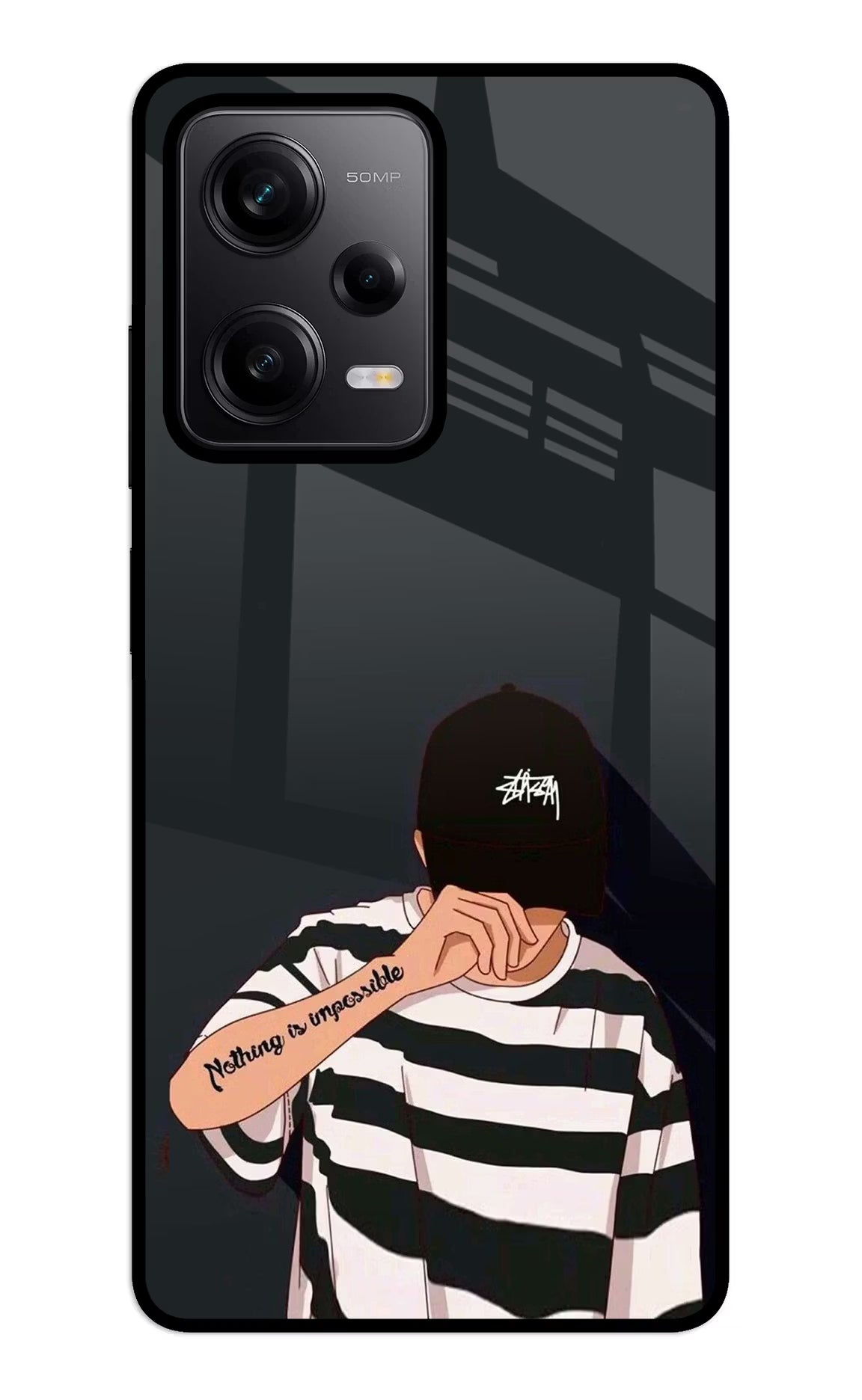 Aesthetic Boy Redmi Note 12 5G Back Cover - Aesthetic Boy Redmi Note 12 5G Glass Case Back Cover by Casekaro Aesthetic Boy Redmi Note 12 5G Glass Case Back Cover by Casekaro