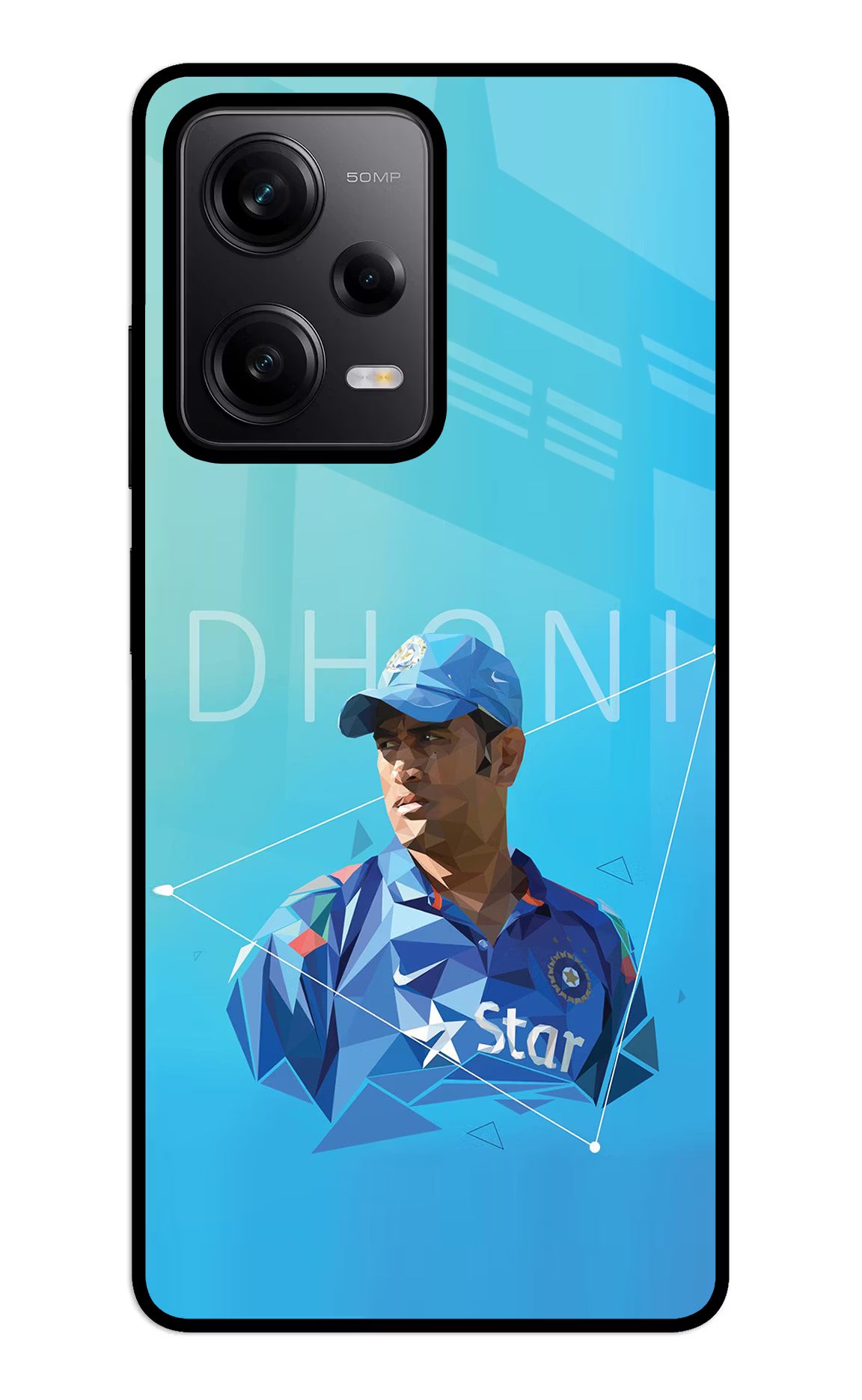 Dhoni Artwork Redmi Note 12 5G Back Cover - Dhoni Artwork Redmi Note 12 5G Glass Case Back Cover by Casekaro Dhoni Artwork Redmi Note 12 5G Glass Case Back Cover by Casekaro