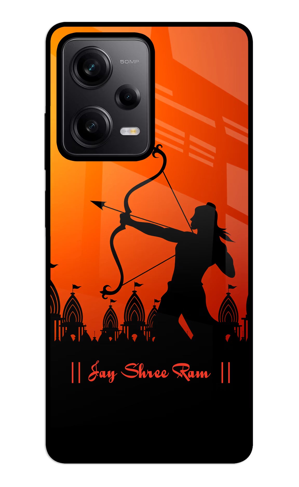 Lord Ram - 4 Redmi Note 12 5G Back Cover - Lord Ram - 4 Redmi Note 12 5G Glass Case Back Cover by Casekaro Lord Ram - 4 Redmi Note 12 5G Glass Case Back Cover by Casekaro