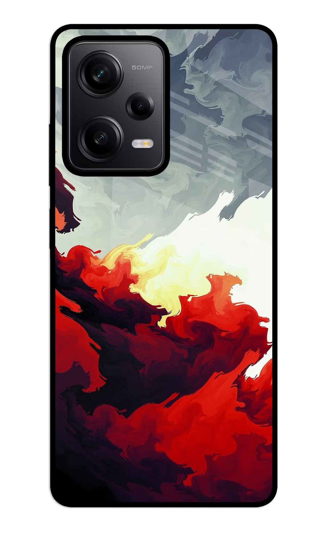 Fire Cloud Redmi Note 12 5G Back Cover - Fire Cloud Redmi Note 12 5G Glass Case Back Cover by Casekaro Fire Cloud Redmi Note 12 5G Glass Case Back Cover by Casekaro