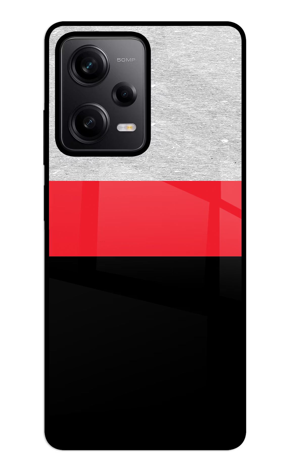 Tri Color Pattern Redmi Note 12 5G Glass Case - Tri Color Pattern Redmi Note 12 5G Glass Case Tri Color Pattern Redmi Note 12 5G Glass Case