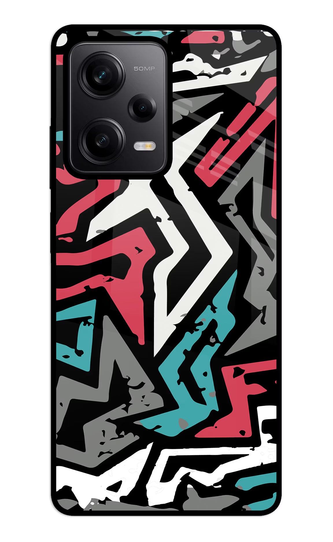 Geometric Graffiti Redmi Note 12 5G Glass Case - Geometric Graffiti Redmi Note 12 5G Glass Case Geometric Graffiti Redmi Note 12 5G Glass Case