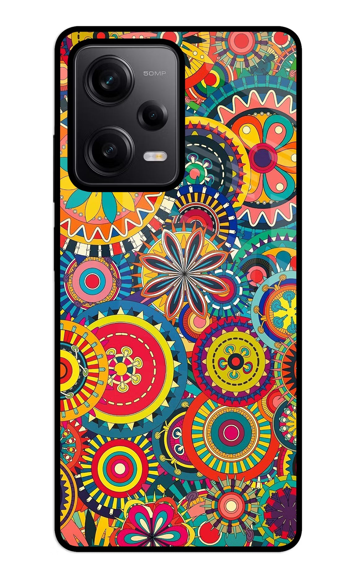 Gol Gol Art Redmi Note 12 5G Back Cover - Gol Gol Art Redmi Note 12 5G Glass Case Back Cover by Casekaro Gol Gol Art Redmi Note 12 5G Glass Case Back Cover by Casekaro