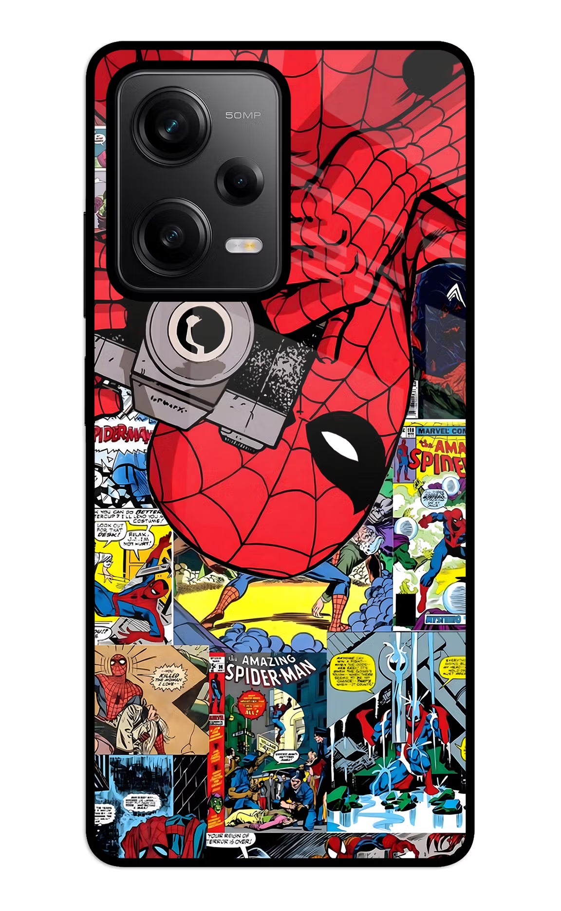Spider Man Redmi Note 12 5G Glass Case - Spider Man Redmi Note 12 5G Glass Case Spider Man Redmi Note 12 5G Glass Case