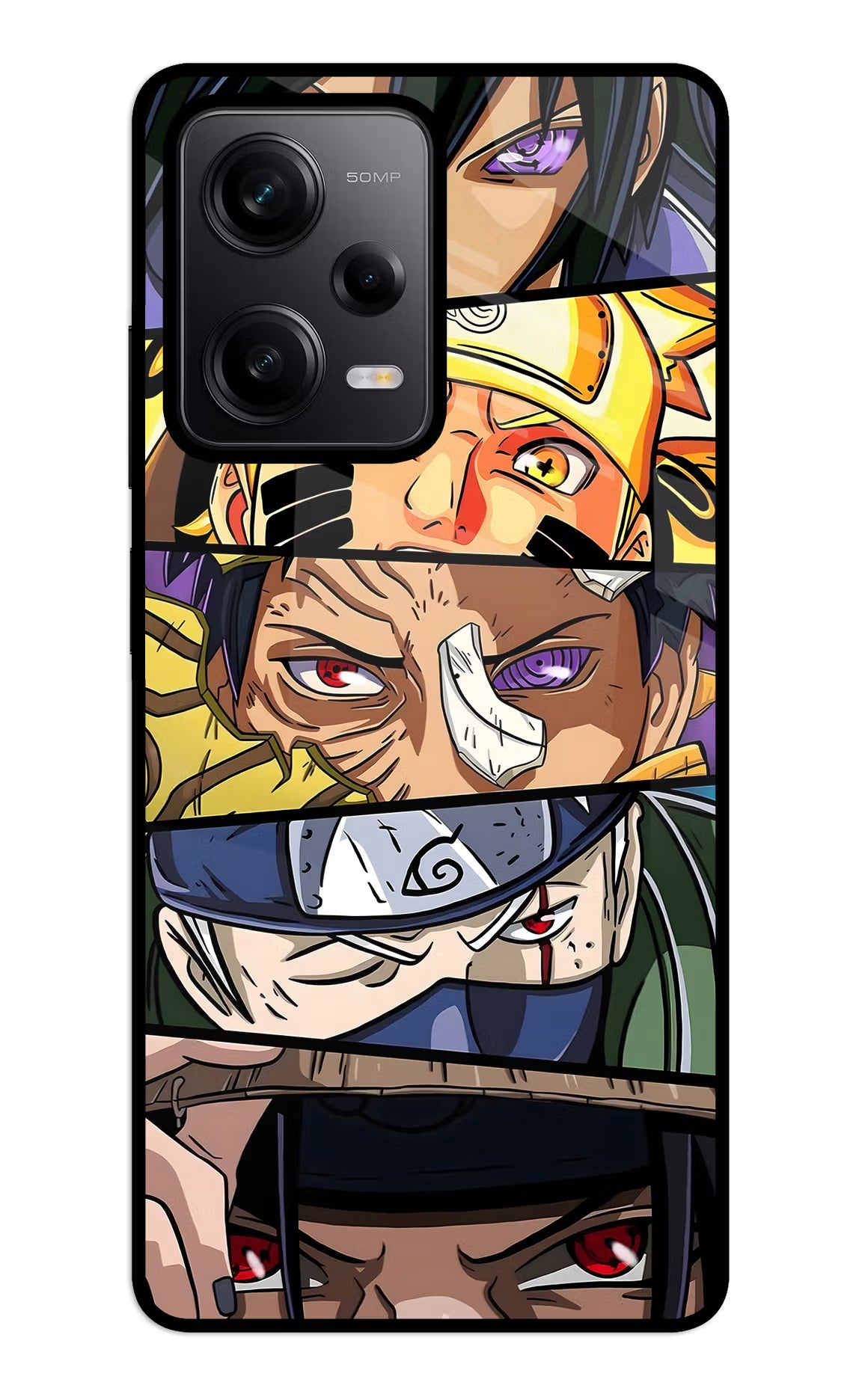 Naruto Character Redmi Note 12 5G Back Cover - Naruto Character Redmi Note 12 5G Glass Case Back Cover by Casekaro Naruto Character Redmi Note 12 5G Glass Case Back Cover by Casekaro
