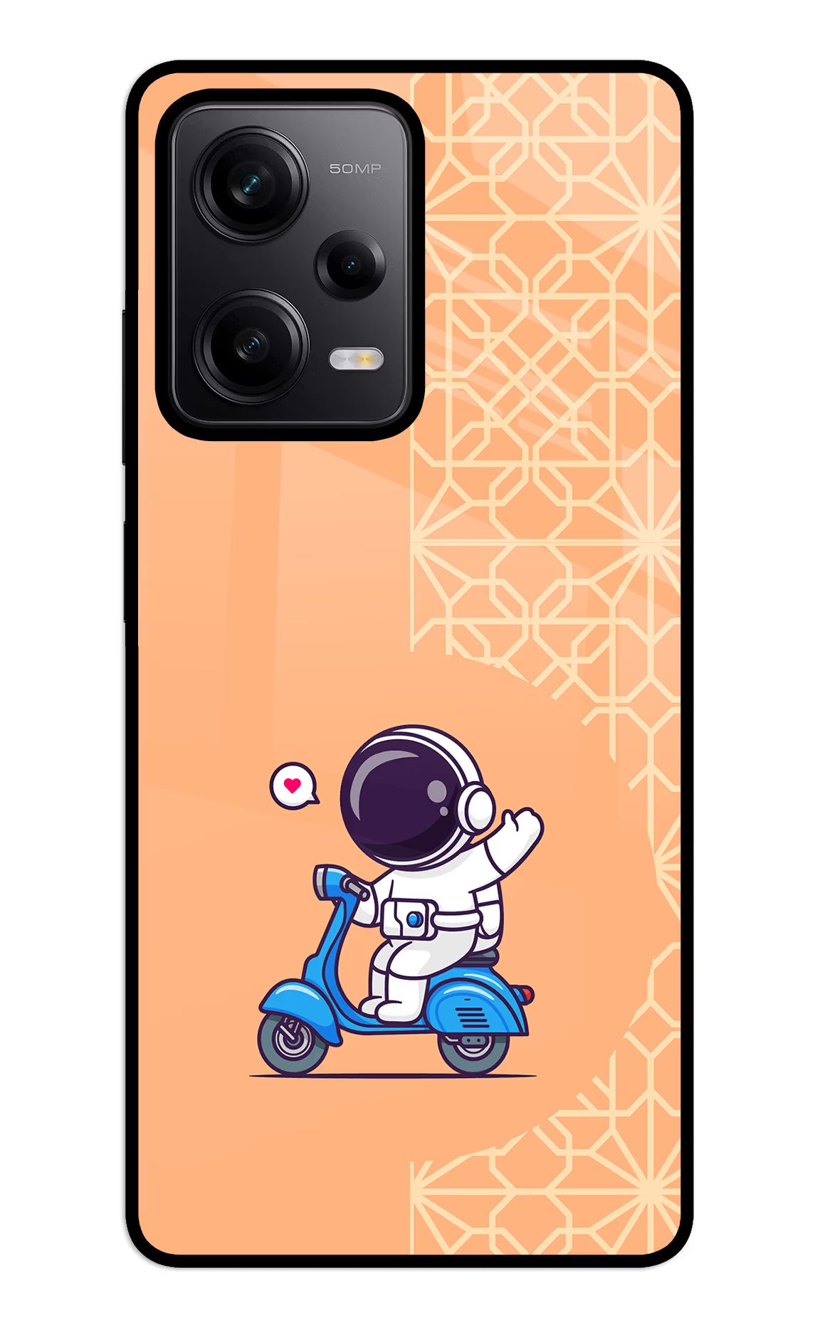 Cute Astronaut Riding Redmi Note 12 5G Back Cover - Cute Astronaut Riding Redmi Note 12 5G Glass Case Back Cover by Casekaro Cute Astronaut Riding Redmi Note 12 5G Glass Case Back Cover by Casekaro