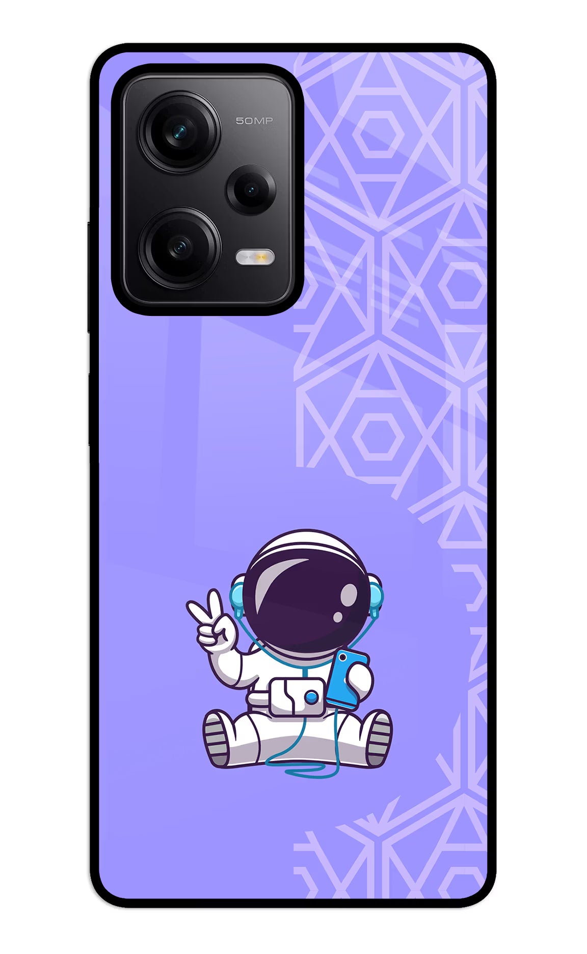 Cute Astronaut Chilling Redmi Note 12 5G Back Cover - Cute Astronaut Chilling Redmi Note 12 5G Glass Case Back Cover by Casekaro Cute Astronaut Chilling Redmi Note 12 5G Glass Case Back Cover by Casekaro