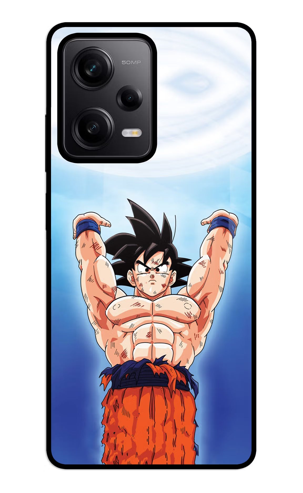 Goku Power Redmi Note 12 5G Back Cover - Goku Power Redmi Note 12 5G Glass Case Back Cover by Casekaro Goku Power Redmi Note 12 5G Glass Case Back Cover by Casekaro