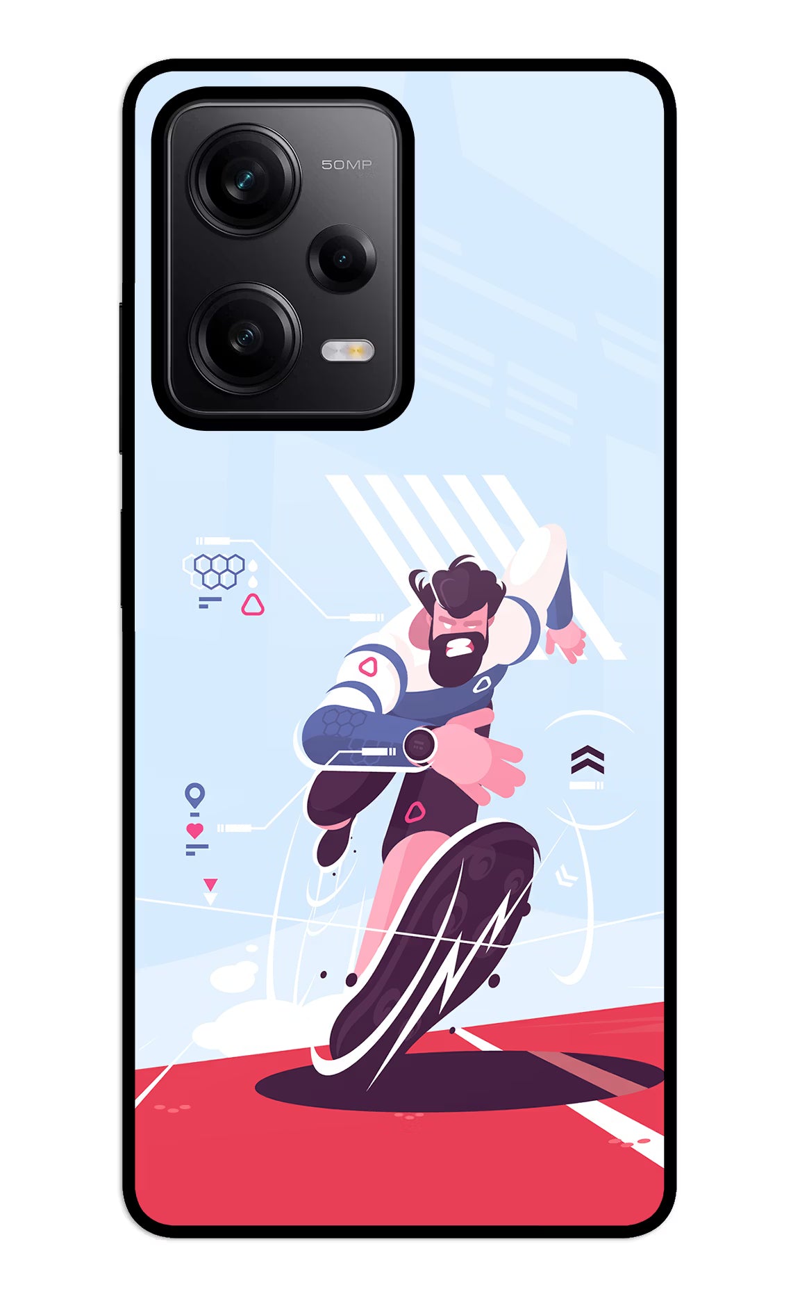 Run Pro Redmi Note 12 5G Back Cover - Run Pro Redmi Note 12 5G Glass Case Back Cover by Casekaro Run Pro Redmi Note 12 5G Glass Case Back Cover by Casekaro