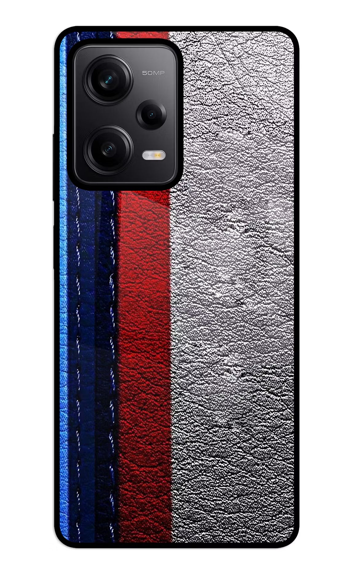 BMW Stripes Redmi Note 12 5G Back Cover - BMW Stripes Redmi Note 12 5G Glass Case Back Cover by Casekaro BMW Stripes Redmi Note 12 5G Glass Case Back Cover by Casekaro