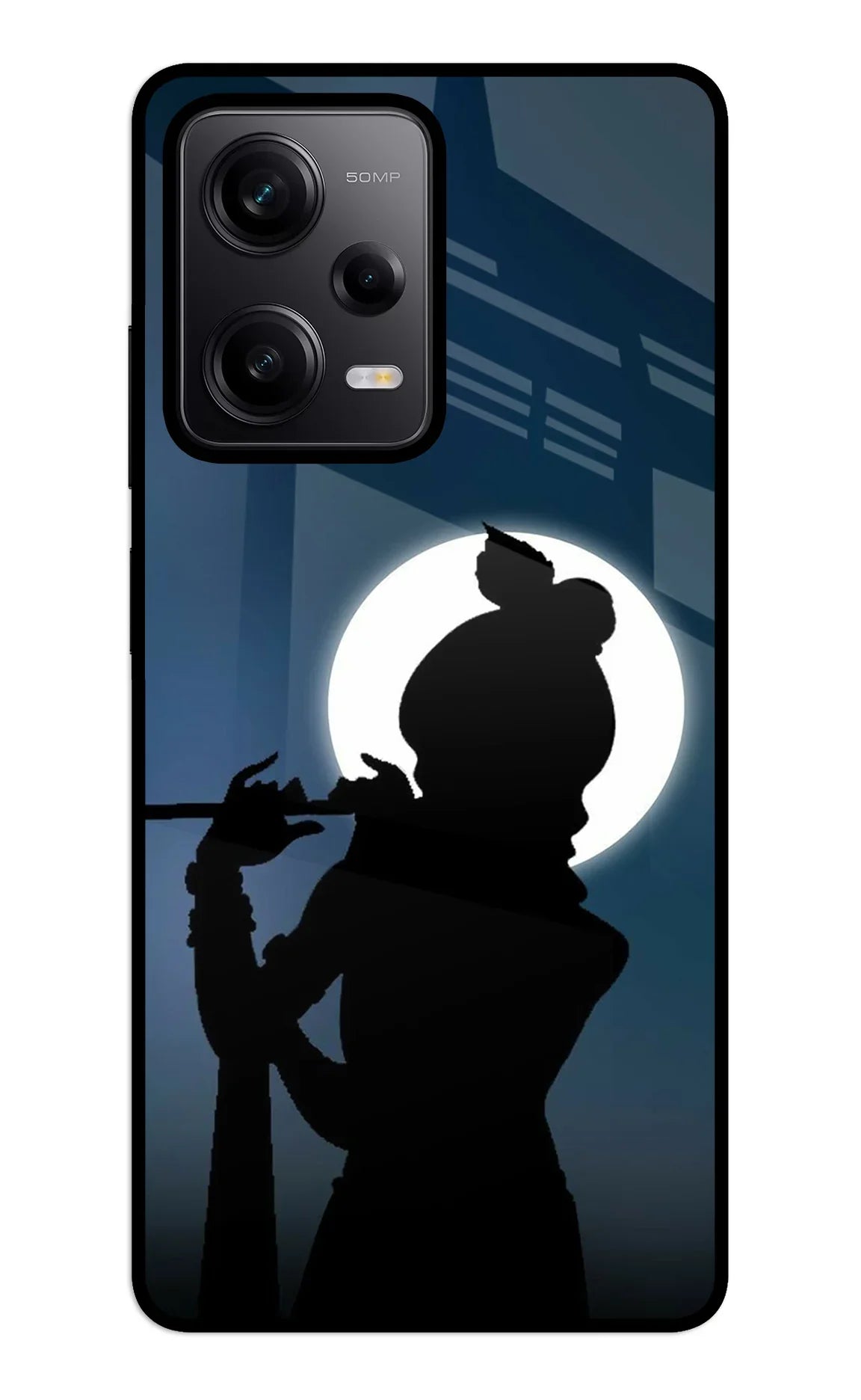 Shri Krishna Silhouette Redmi Note 12 5G Glass Case - Shri Krishna Silhouette Redmi Note 12 5G Glass Case Shri Krishna Silhouette Redmi Note 12 5G Glass Case