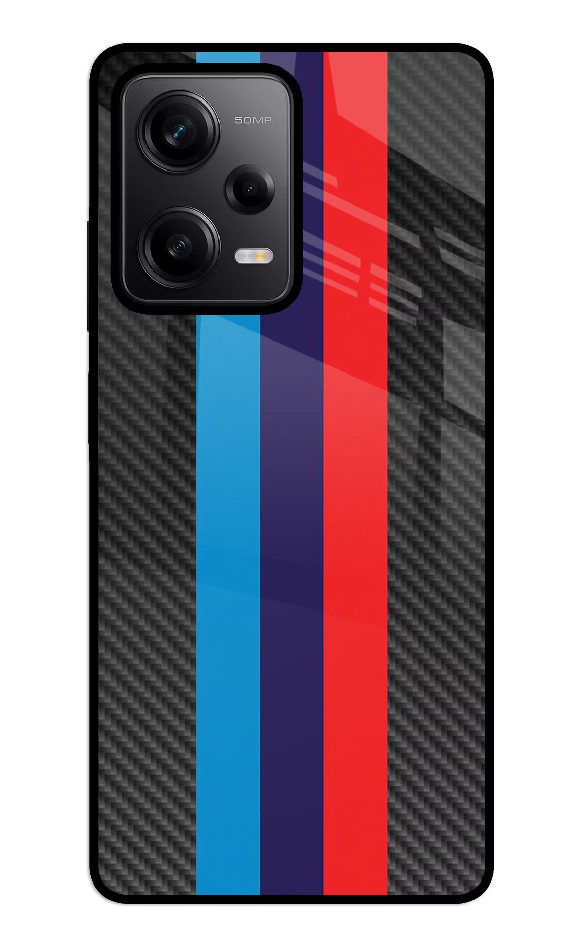 BMW Stripes Pattern Redmi Note 12 5G Back Cover - BMW Stripes Pattern Redmi Note 12 5G Glass Case Back Cover by Casekaro BMW Stripes Pattern Redmi Note 12 5G Glass Case Back Cover by Casekaro