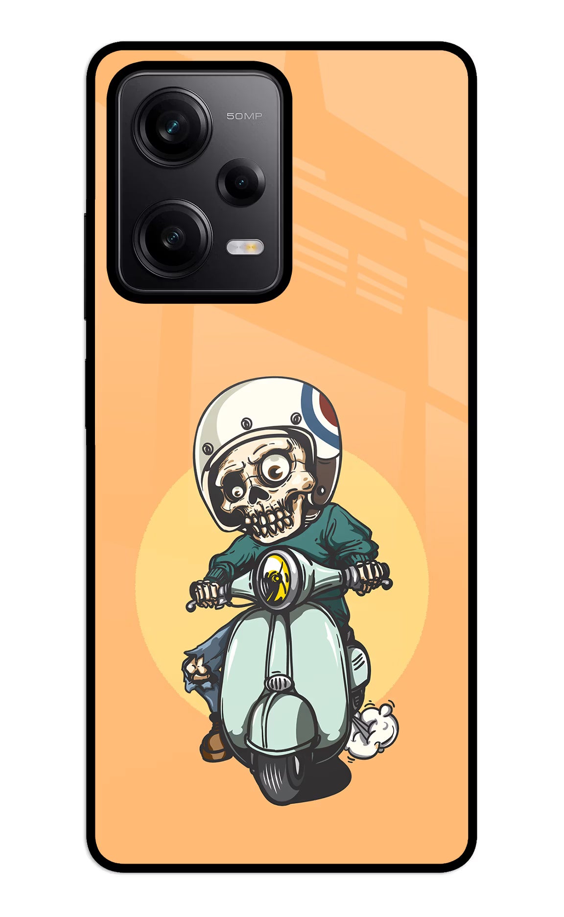 Undead Biker Redmi Note 12 5G Back Cover - Undead Biker Redmi Note 12 5G Glass Case Back Cover by Casekaro Undead Biker Redmi Note 12 5G Glass Case Back Cover by Casekaro