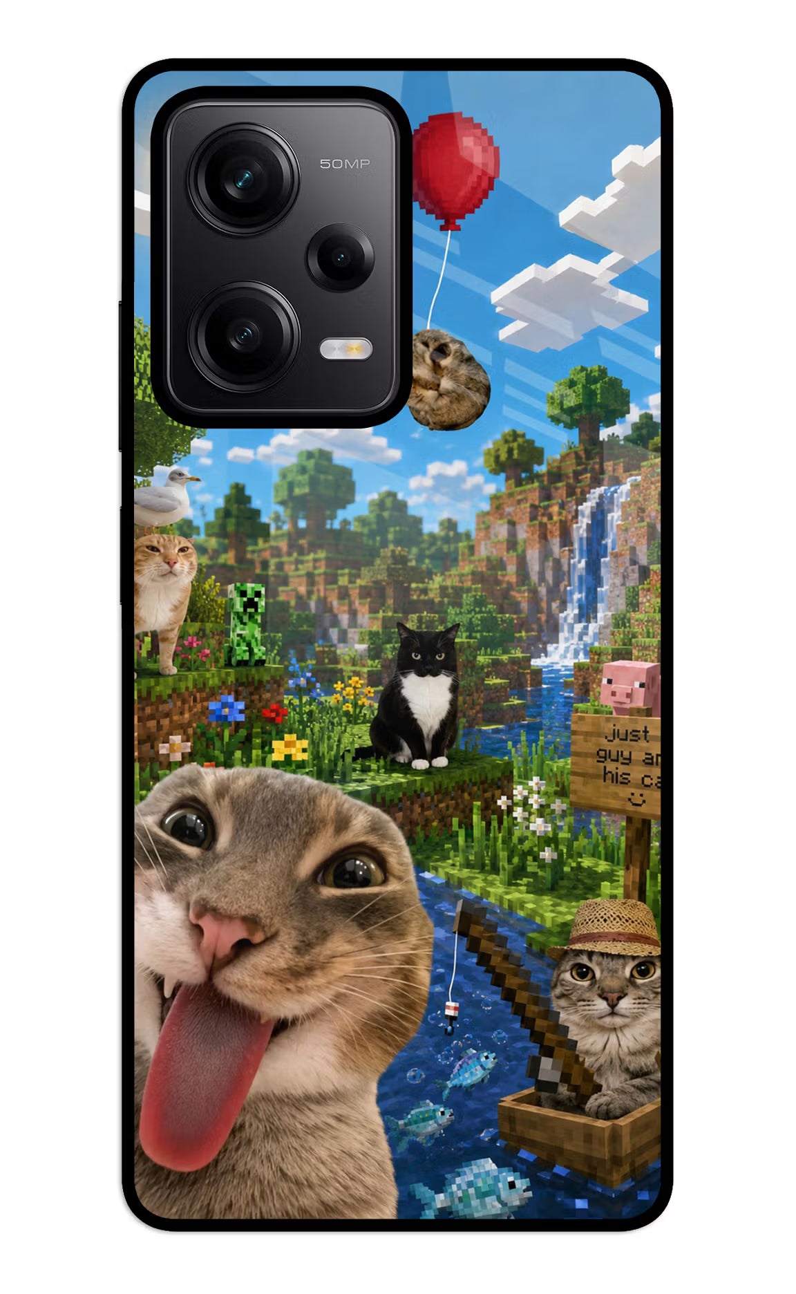 Minecraft Cat Chaos Redmi Note 12 5G Glass Case - Minecraft Cat Chaos Redmi Note 12 5G Glass Case Minecraft Cat Chaos Redmi Note 12 5G Glass Case