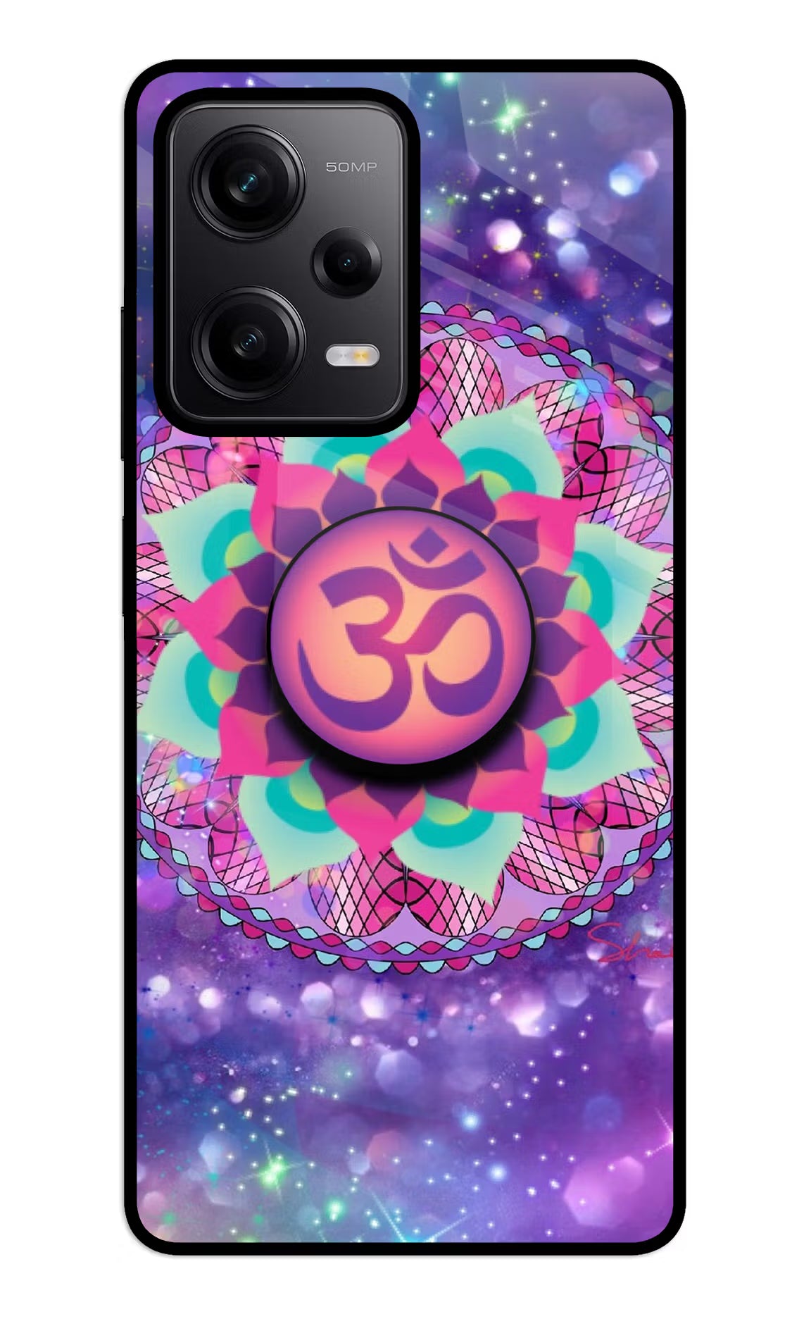 Om Purple Redmi Note 12 5G Glass Case - Om Purple Redmi Note 12 5G Glass Case Om Purple Redmi Note 12 5G Glass Case
