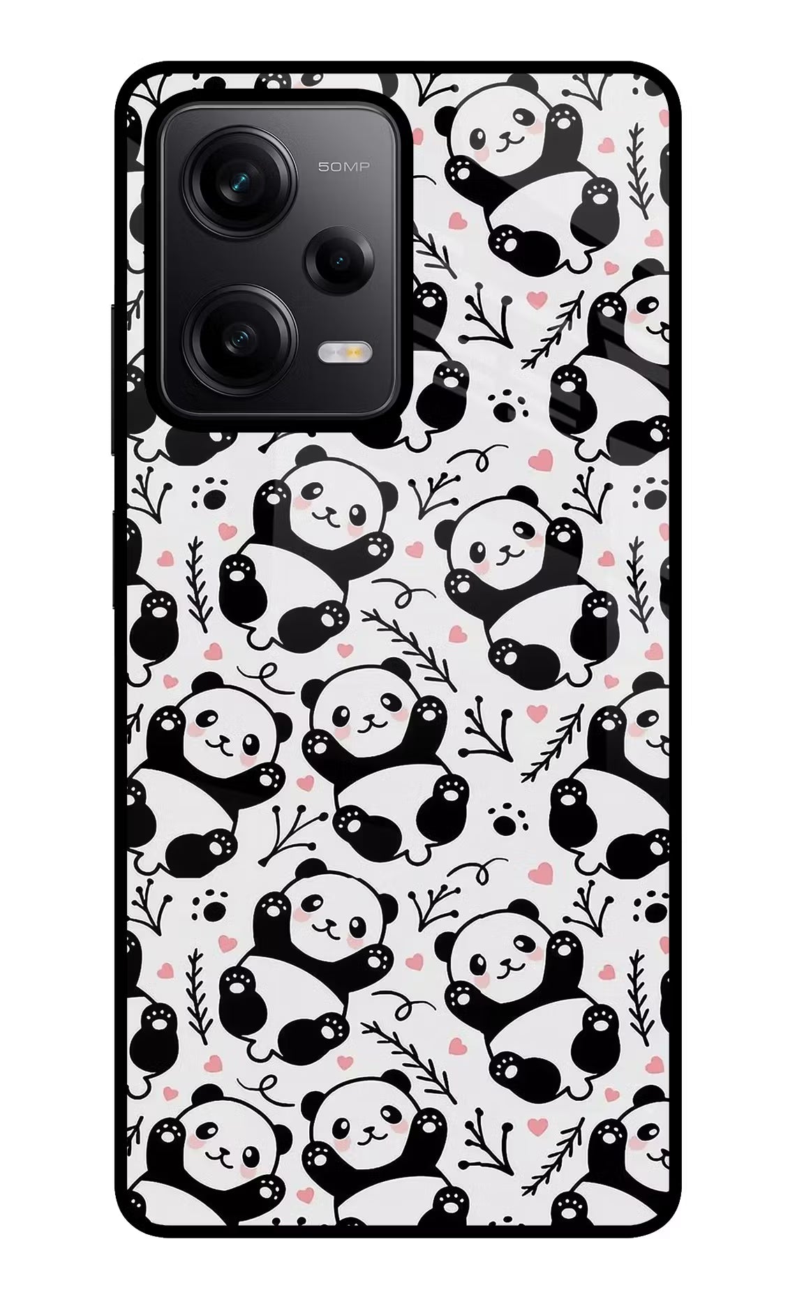 Cute Panda Redmi Note 12 Pro 5G Back Cover - Cute Panda Redmi Note 12 Pro 5G Glass Case Back Cover by Casekaro Cute Panda Redmi Note 12 Pro 5G Glass Case Back Cover by Casekaro