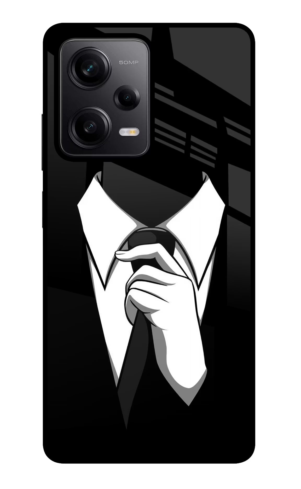 Black Tie Redmi Note 12 Pro 5G Back Cover - Black Tie Redmi Note 12 Pro 5G Glass Case Back Cover by Casekaro Black Tie Redmi Note 12 Pro 5G Glass Case Back Cover by Casekaro