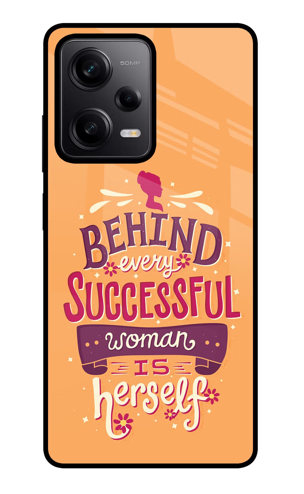 Behind Every Successful Woman There Is Herself Redmi Note 12 Pro 5G Back Cover - Behind Every Successful Woman There Is Herself Redmi Note 12 Pro 5G Glass Case Back Cover by Casekaro Behind Every Successful Woman There Is Herself Redmi Note 12 Pro 5G Glass Case Back Cover by Casekaro