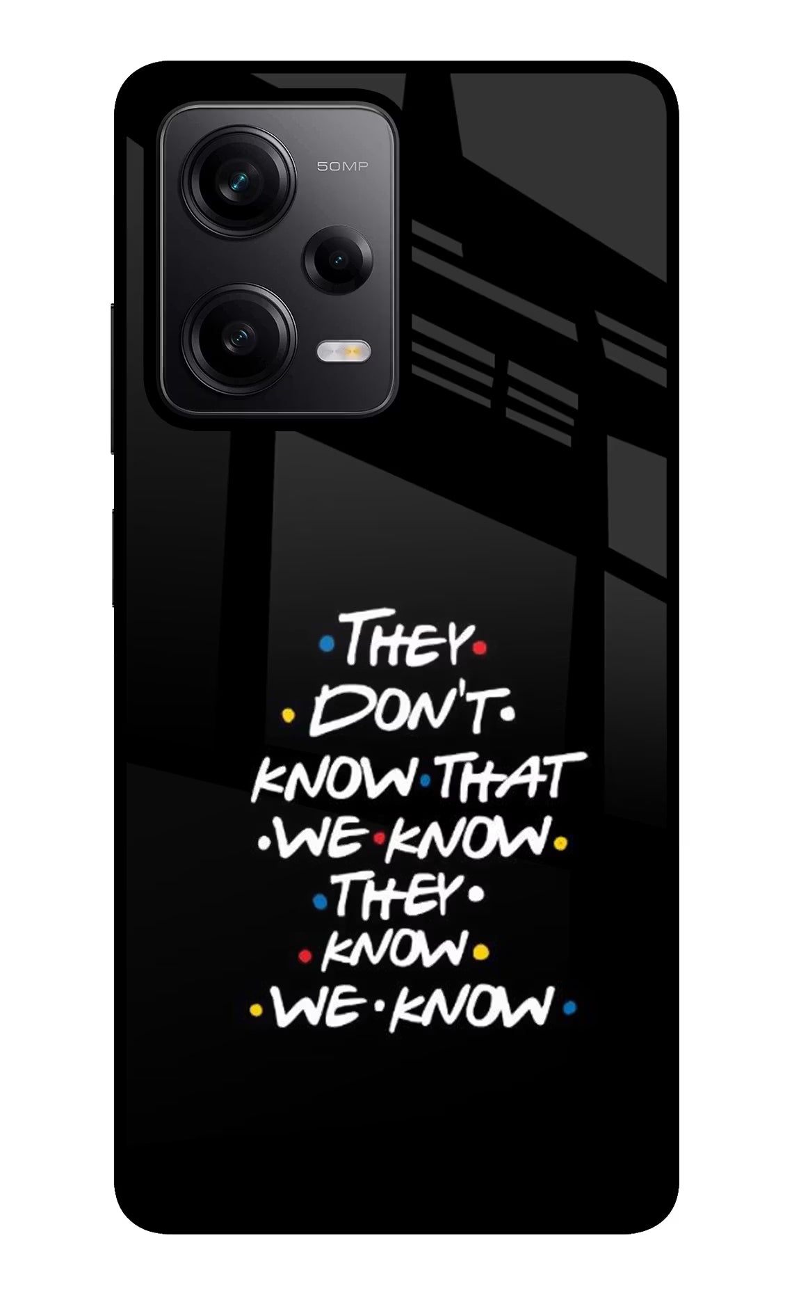 FRIENDS Dialogue Redmi Note 12 Pro 5G Back Cover - FRIENDS Dialogue Redmi Note 12 Pro 5G Glass Case Back Cover by Casekaro FRIENDS Dialogue Redmi Note 12 Pro 5G Glass Case Back Cover by Casekaro